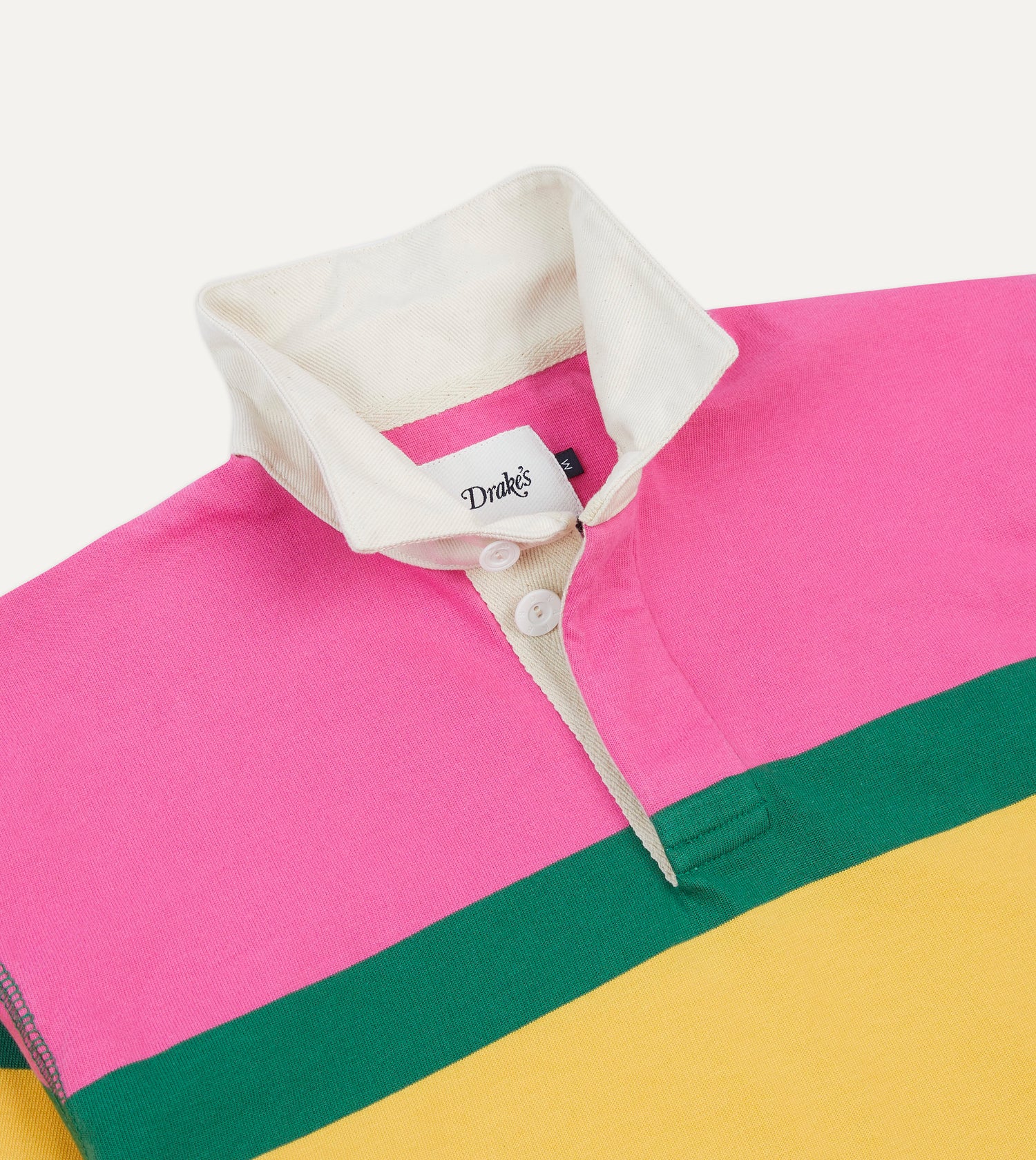 Pink, Green, Yellow and Navy Multi Stripe Cotton Rugby Shirt