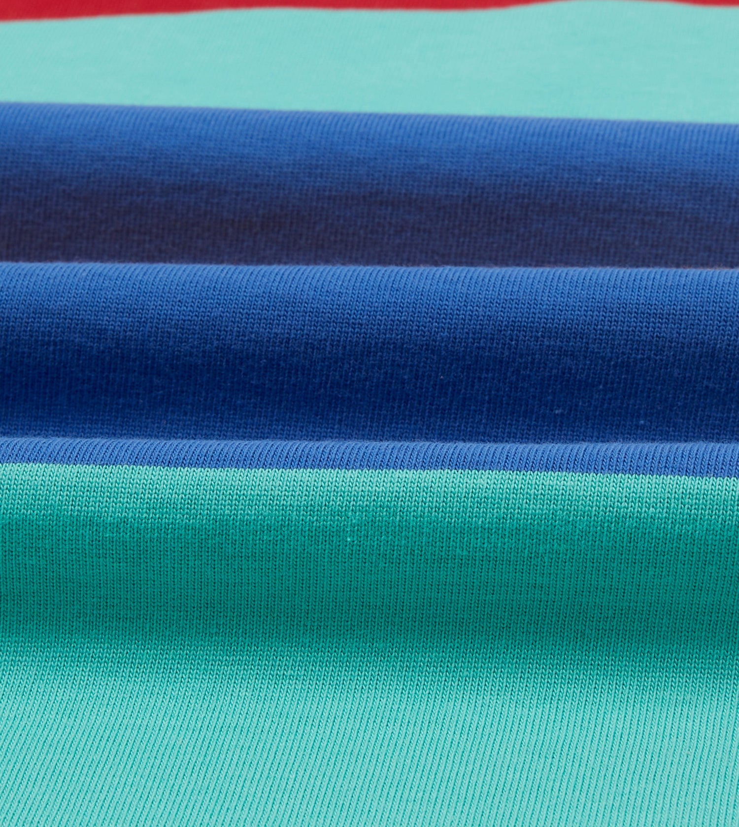 Turquoise, Yellow, Blue and Red Multi Stripe Cotton Rugby Shirt