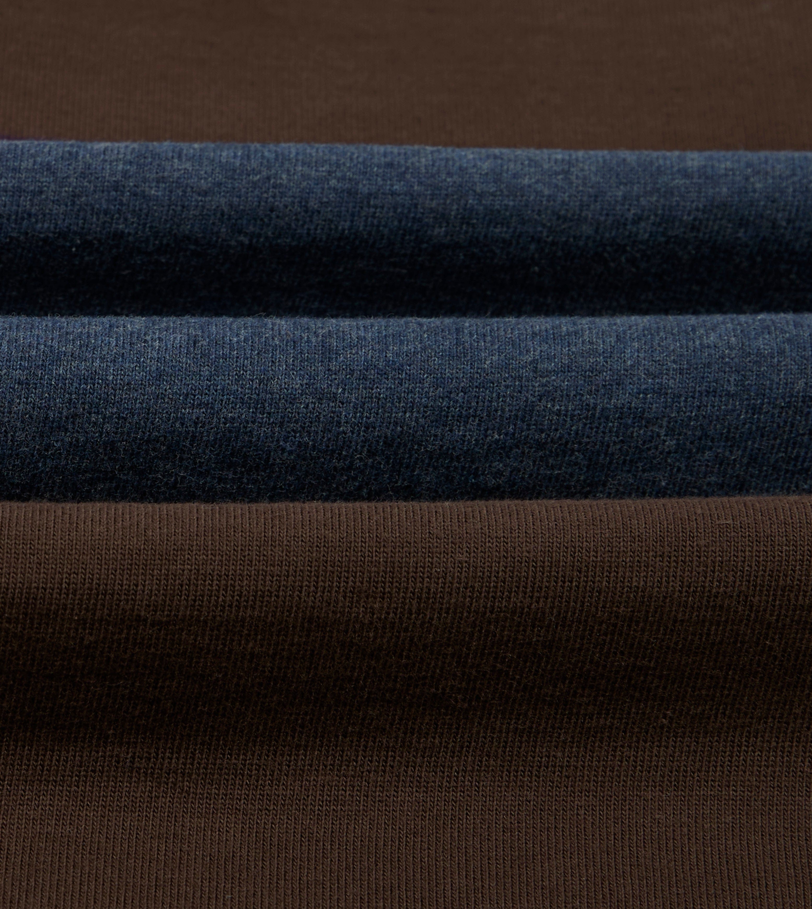 Drake's by A. Levine Brown and Blue Centre Stripe Cotton Rugby Shirt