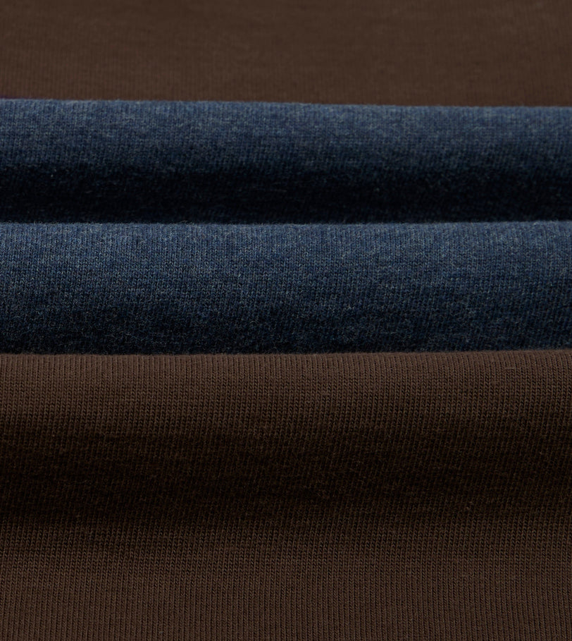 Drake's by A. Levine Brown and Blue Centre Stripe Cotton Rugby Shirt