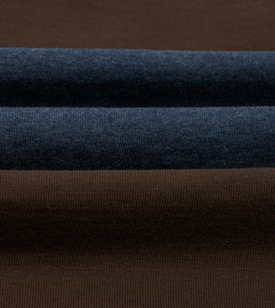 Drake's by A. Levine Brown and Blue Centre Stripe Cotton Rugby Shirt