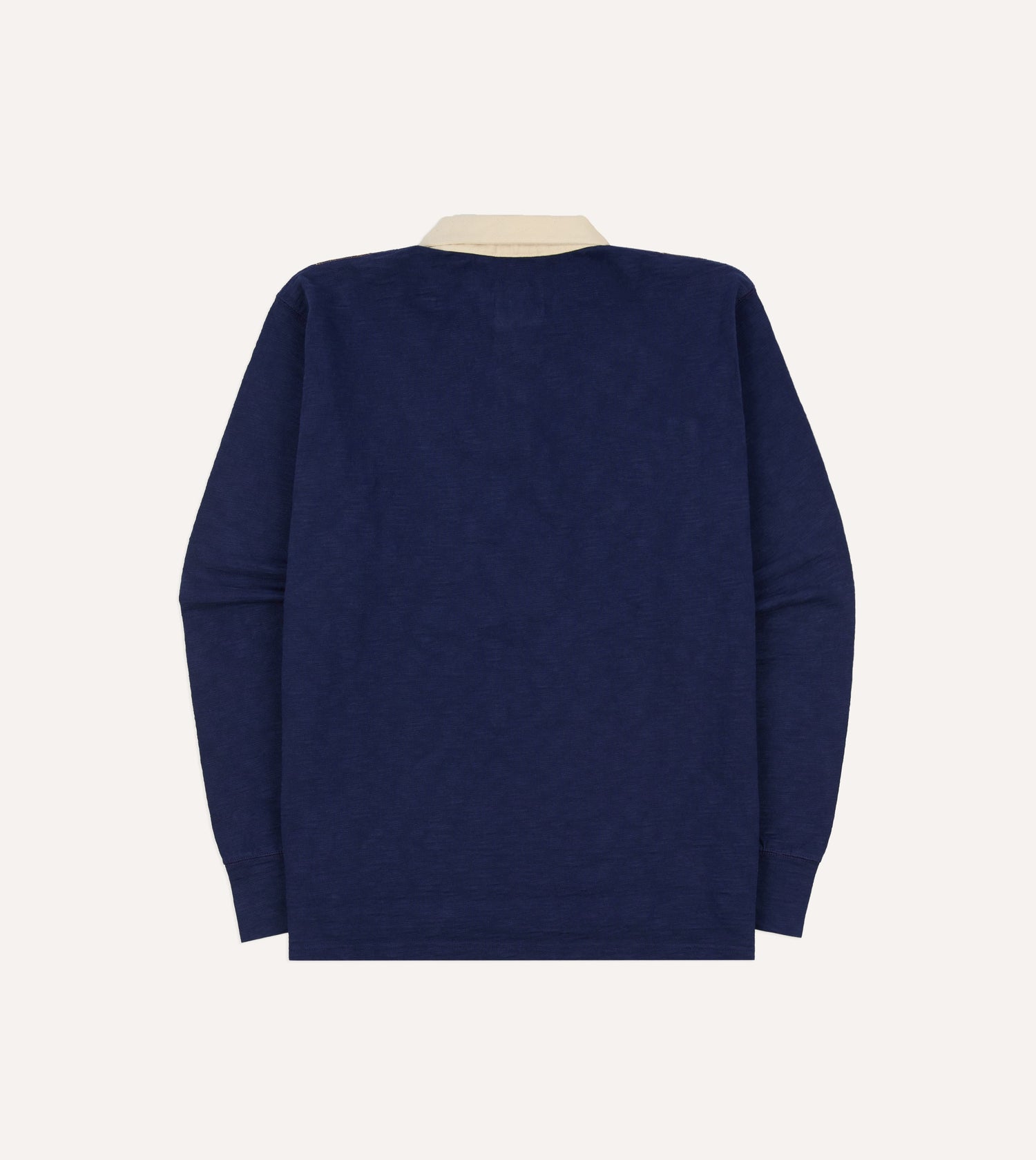 Navy and Yellow Chevron Flamé Cotton Rugby Shirt