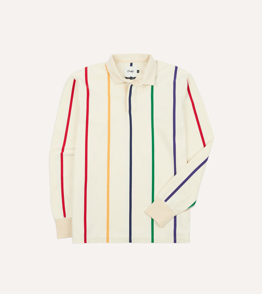 Primary Vertical Stripe Cotton Rugby Shirt – Drakes