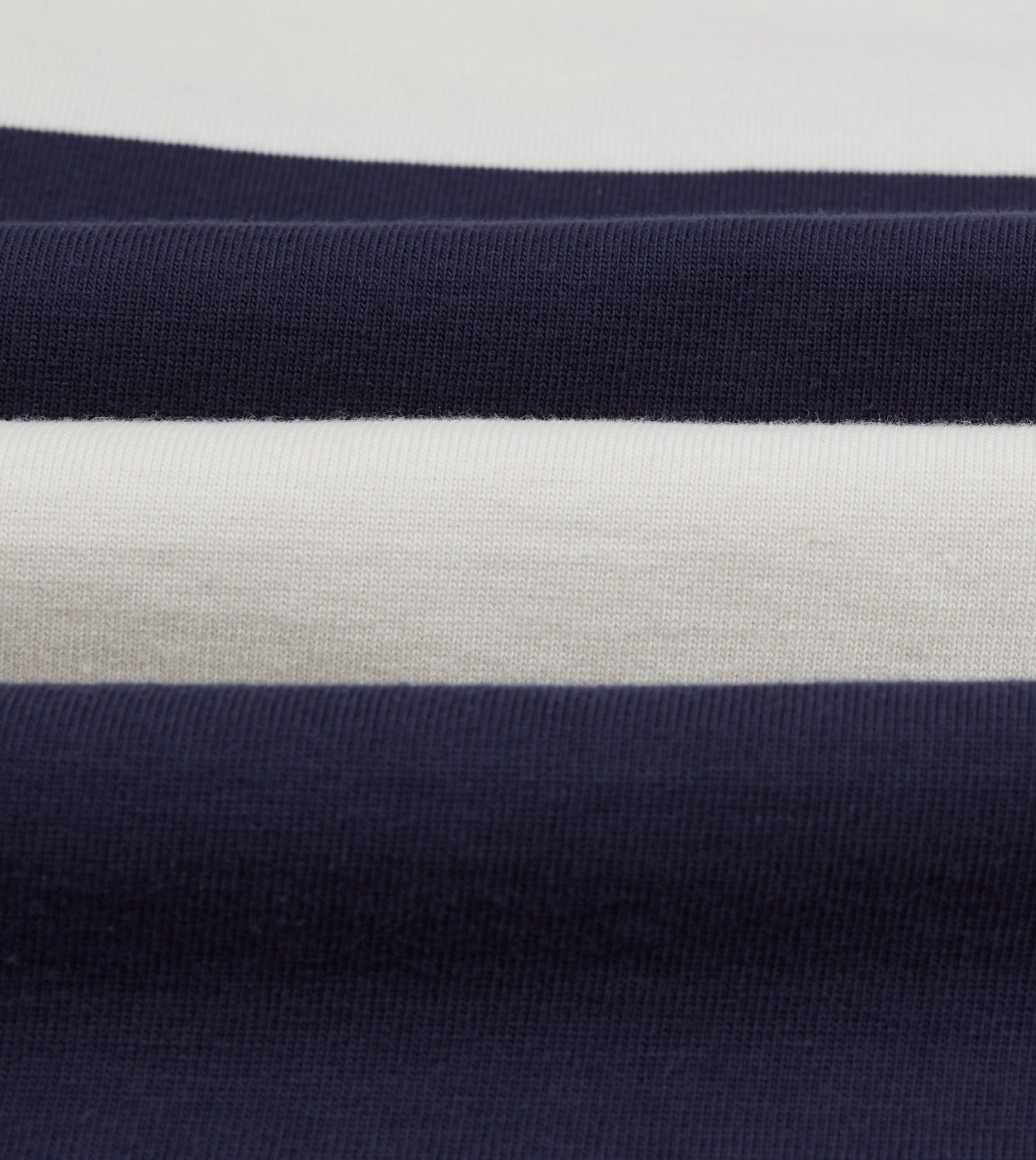 White and Navy Block Stripe Cotton Rugby Shirt