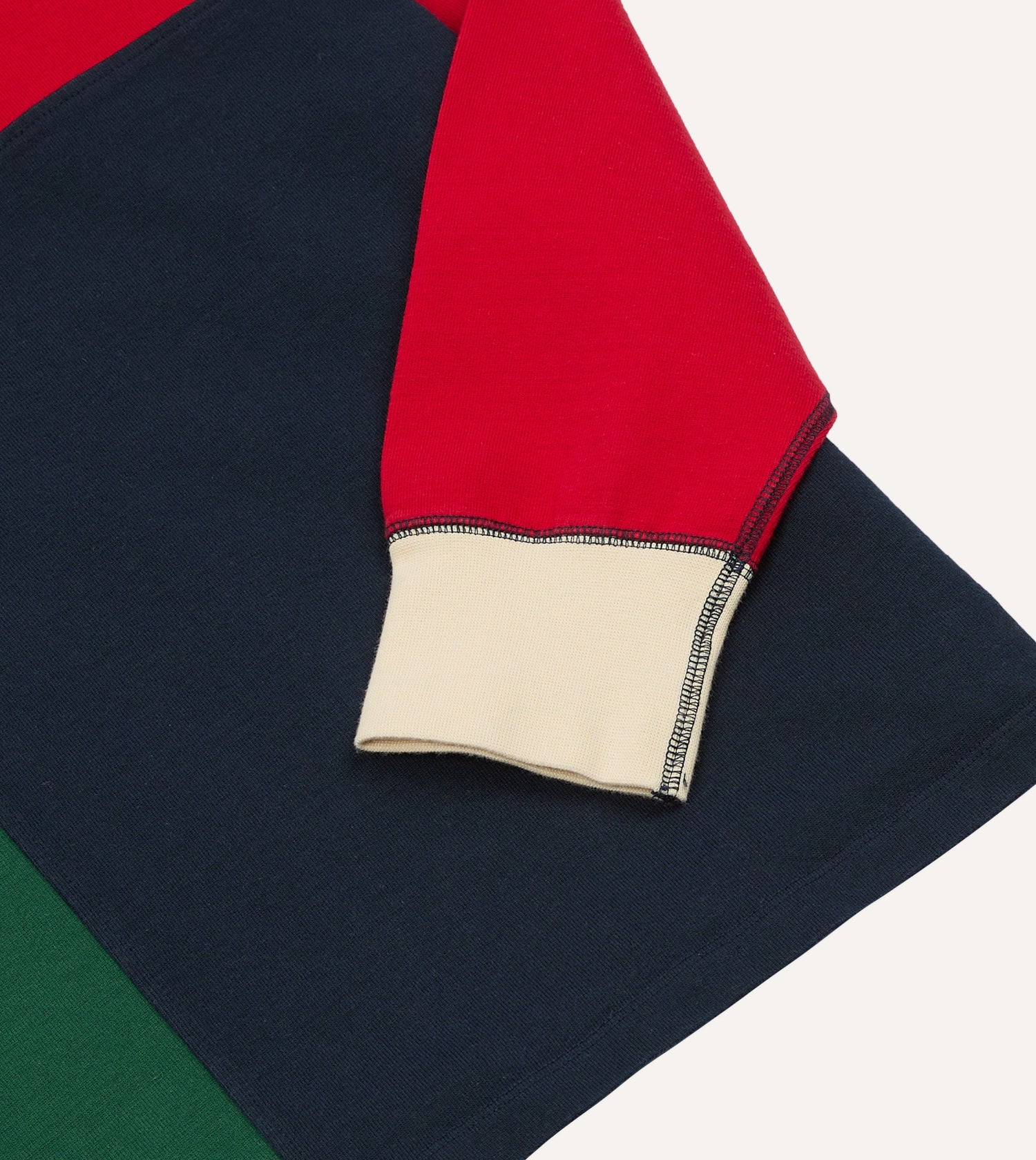 Colourblock Multi Panelled Cotton Rugby Shirt