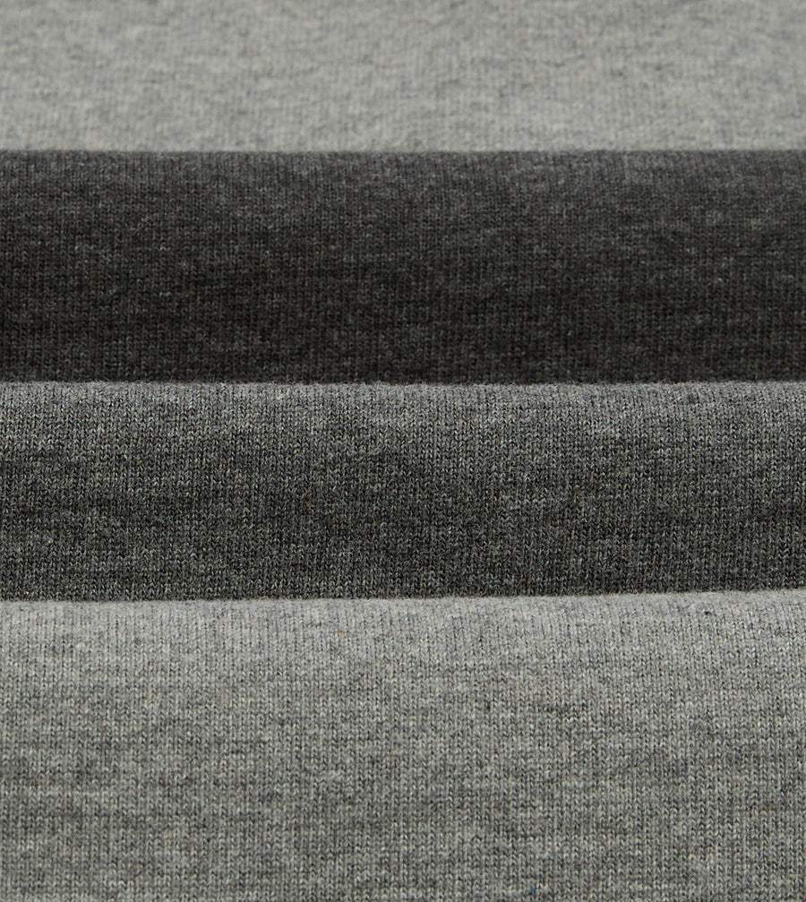 Grey Melange Centre Stripe Cotton Rugby Shirt