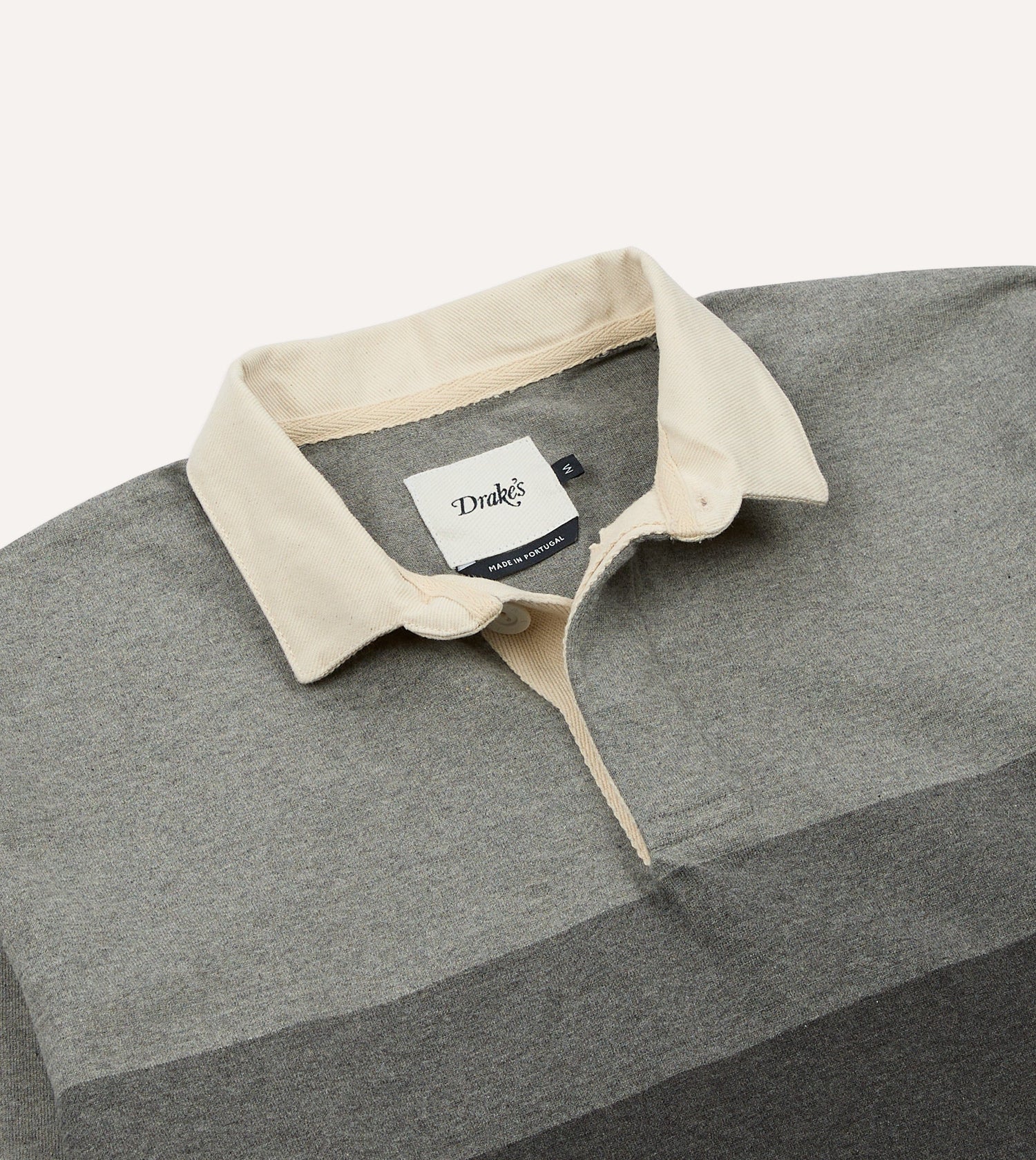 Grey Melange Centre Stripe Cotton Rugby Shirt