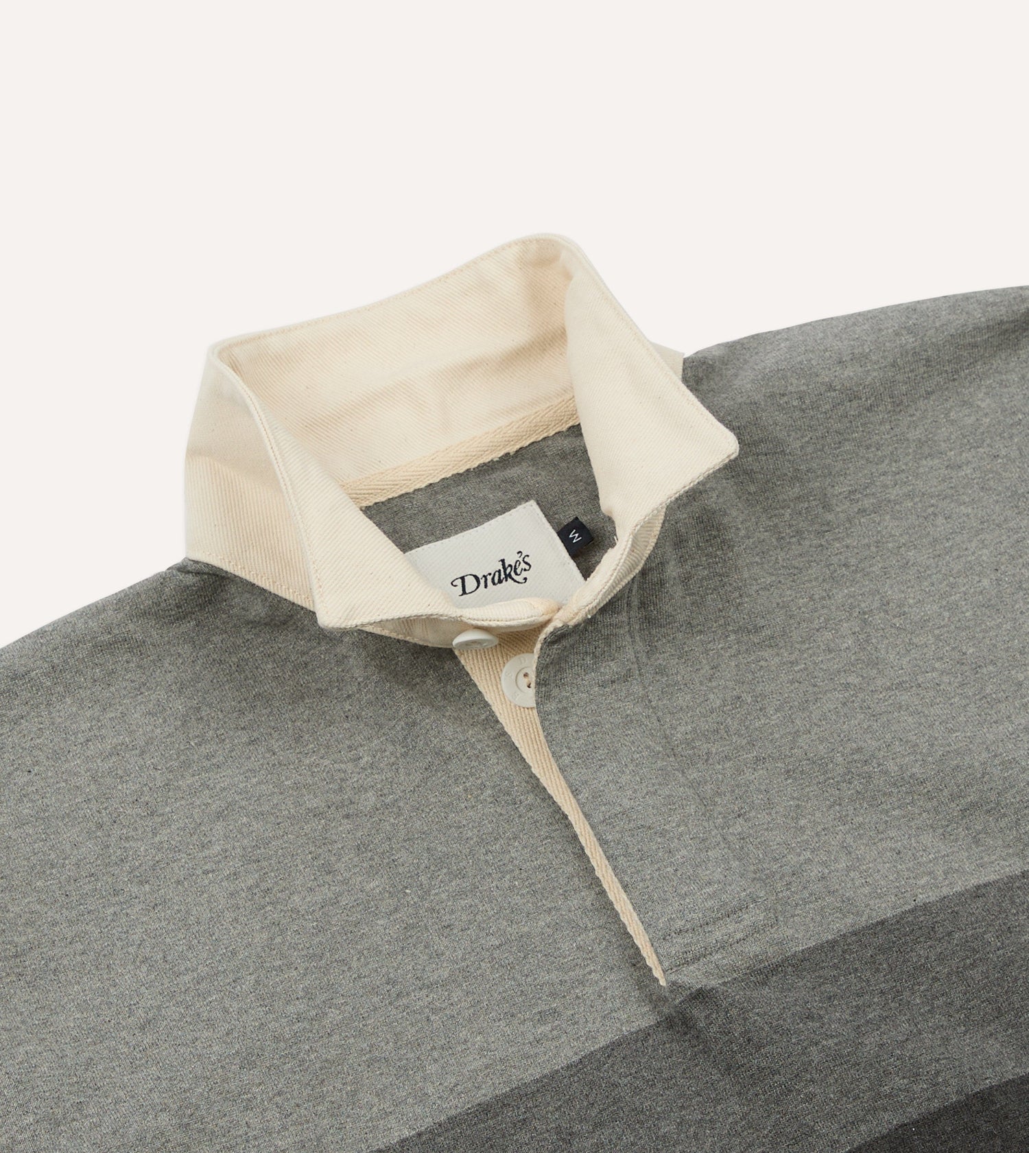 Grey Melange Centre Stripe Cotton Rugby Shirt