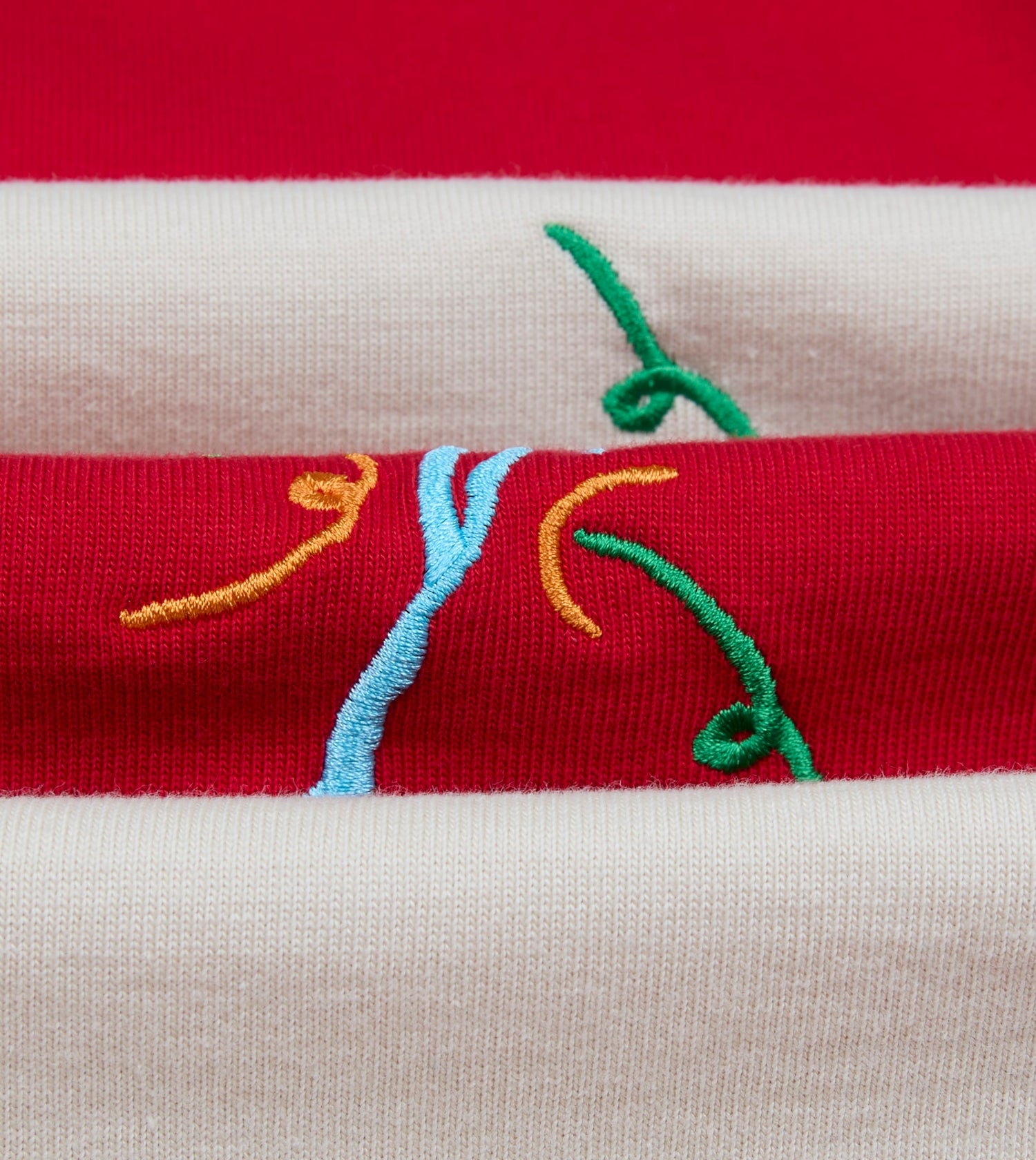 Mayumi Y. for Drake’s Stripe Cotton Embroidered Rugby Shirt