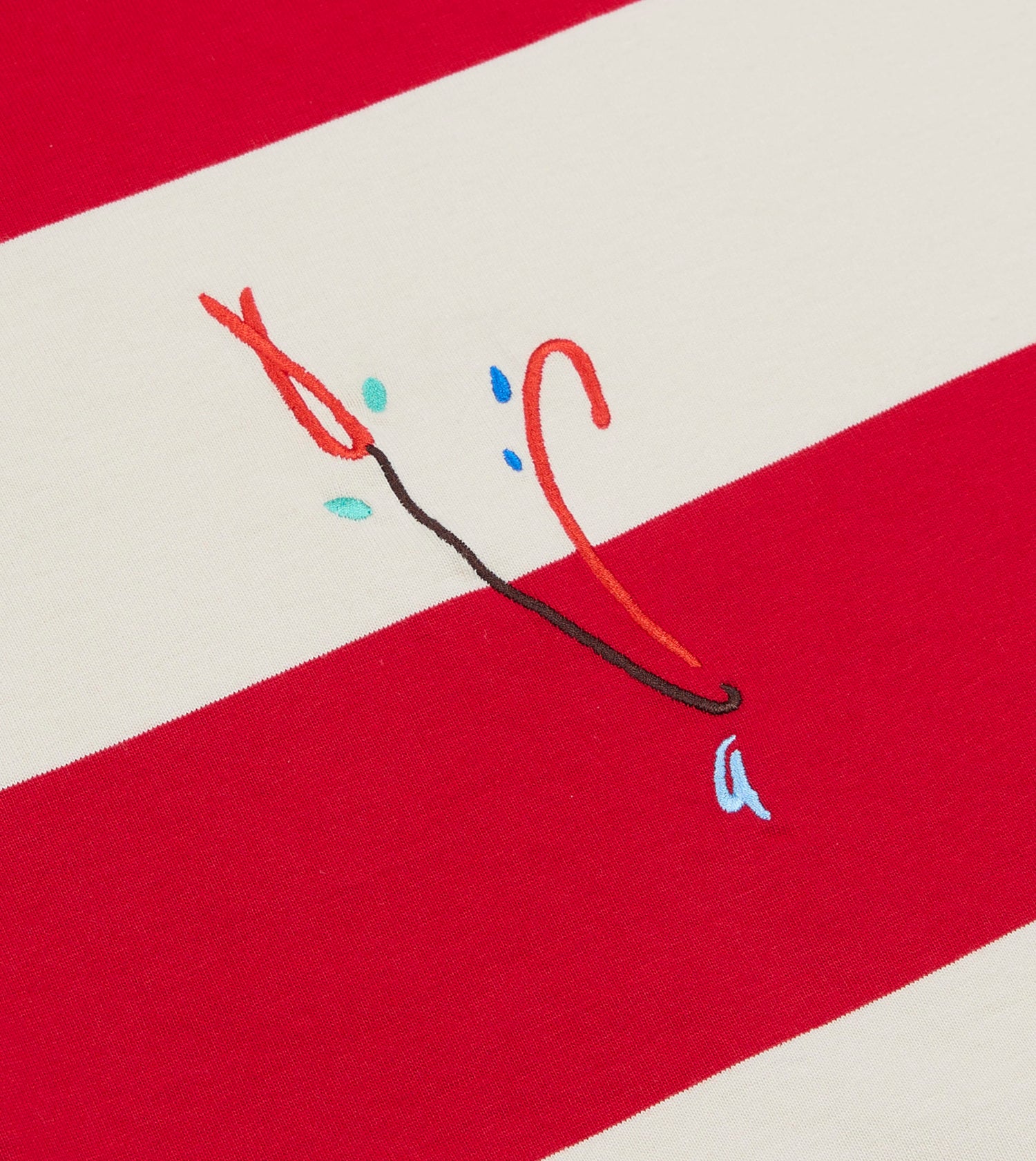 Mayumi Y. for Drake’s Stripe Cotton Embroidered Rugby Shirt