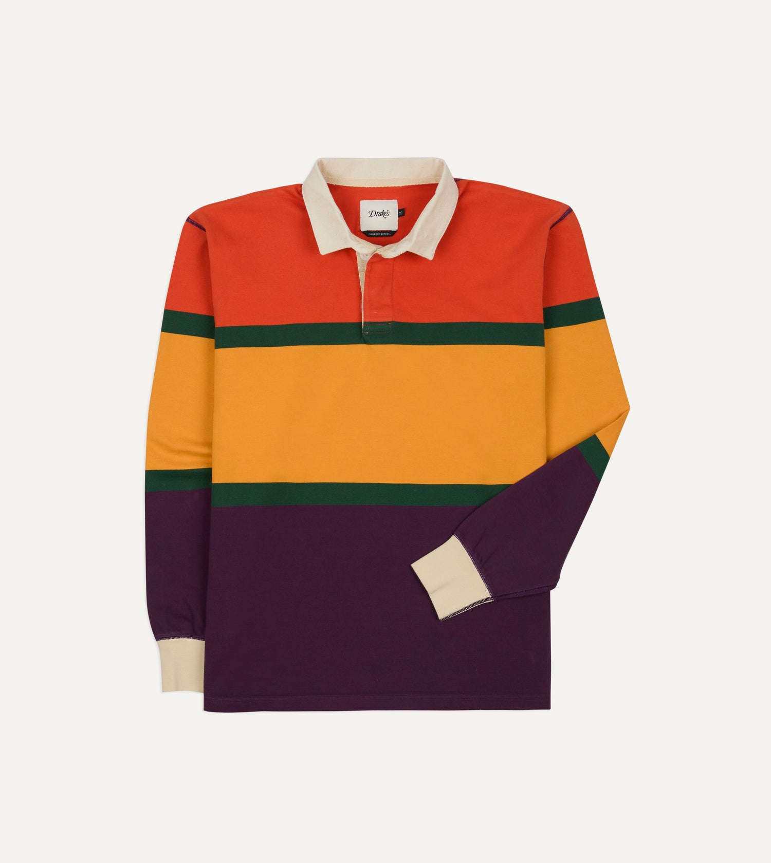 Red, Yellow and Purple Multi Stripe Cotton Rugby Shirt