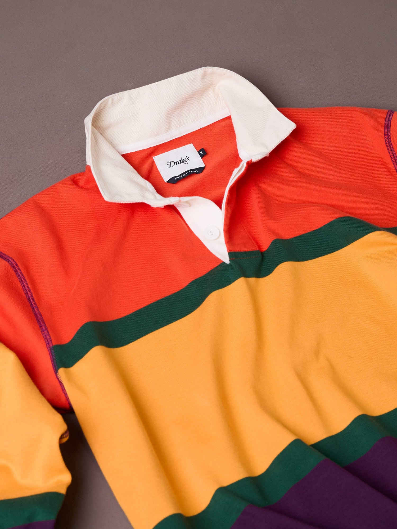 Red, Yellow and Purple Multi Stripe Cotton Rugby Shirt