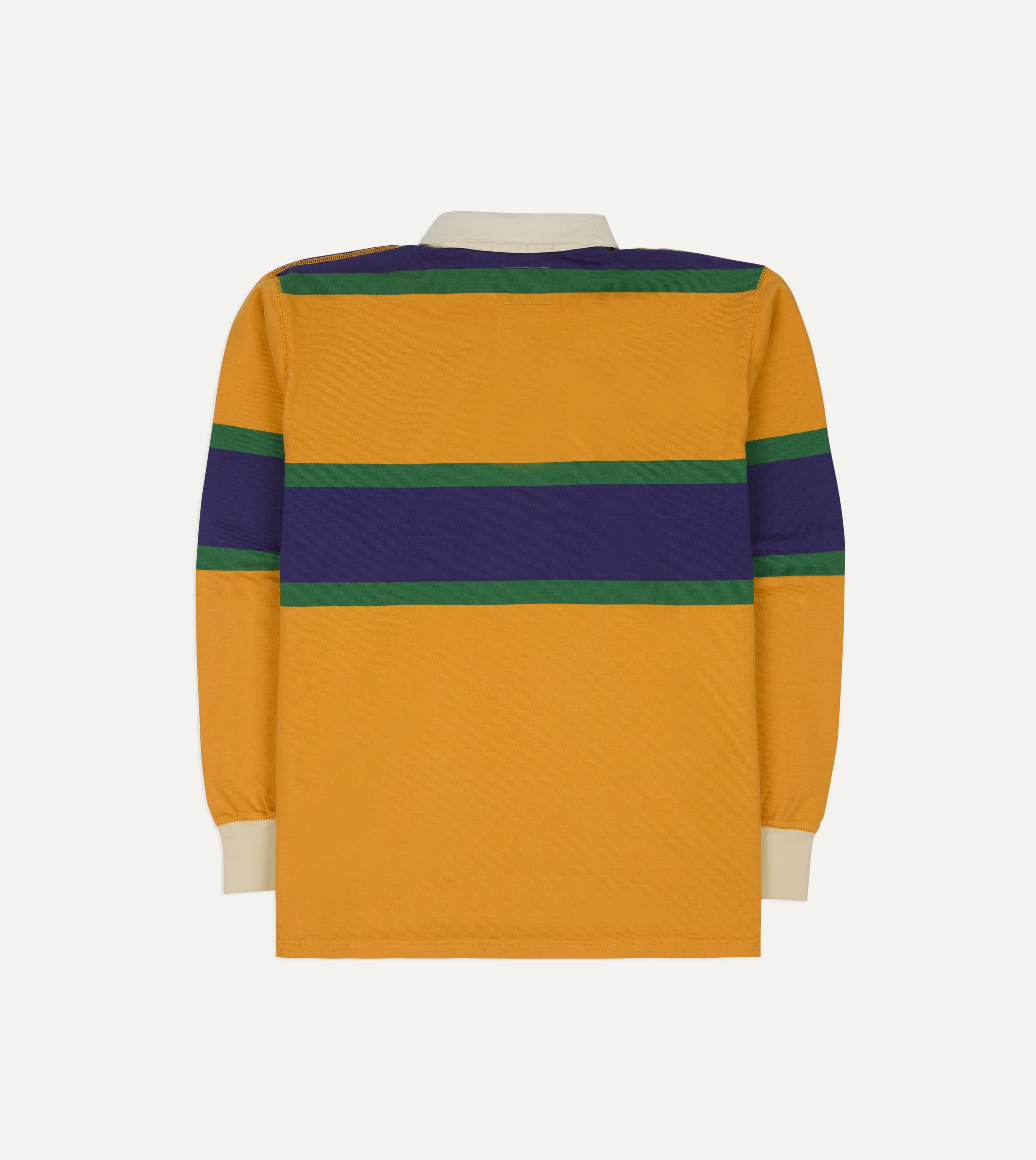 Yellow, Purple and Green Multi Stripe Cotton Rugby Shirt – Drakes