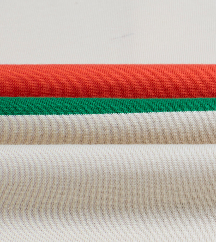 Ecru Multi Centre Stripe Cotton Rugby Shirt