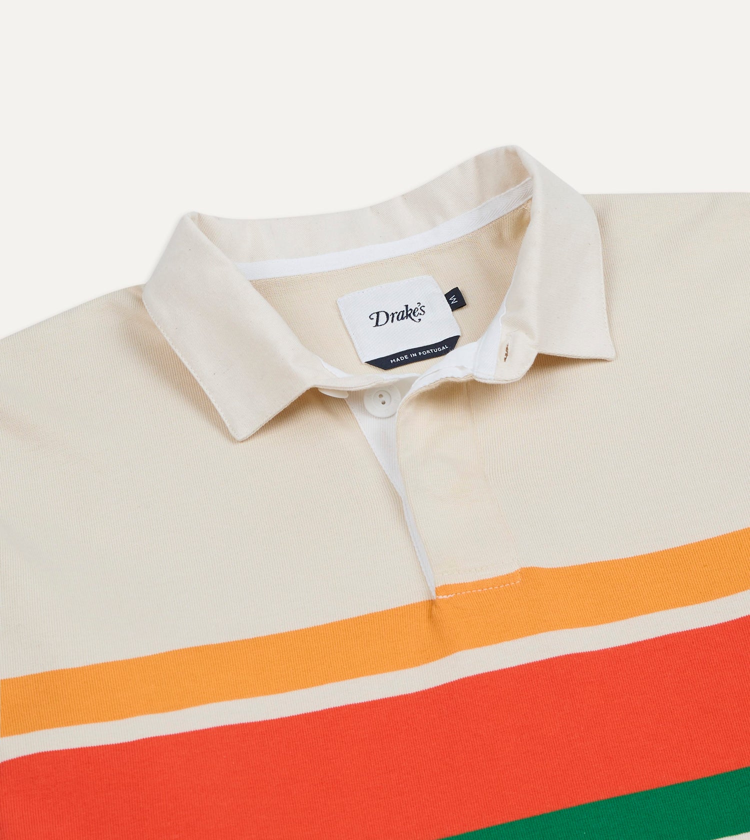 Ecru Multi Centre Stripe Cotton Rugby Shirt