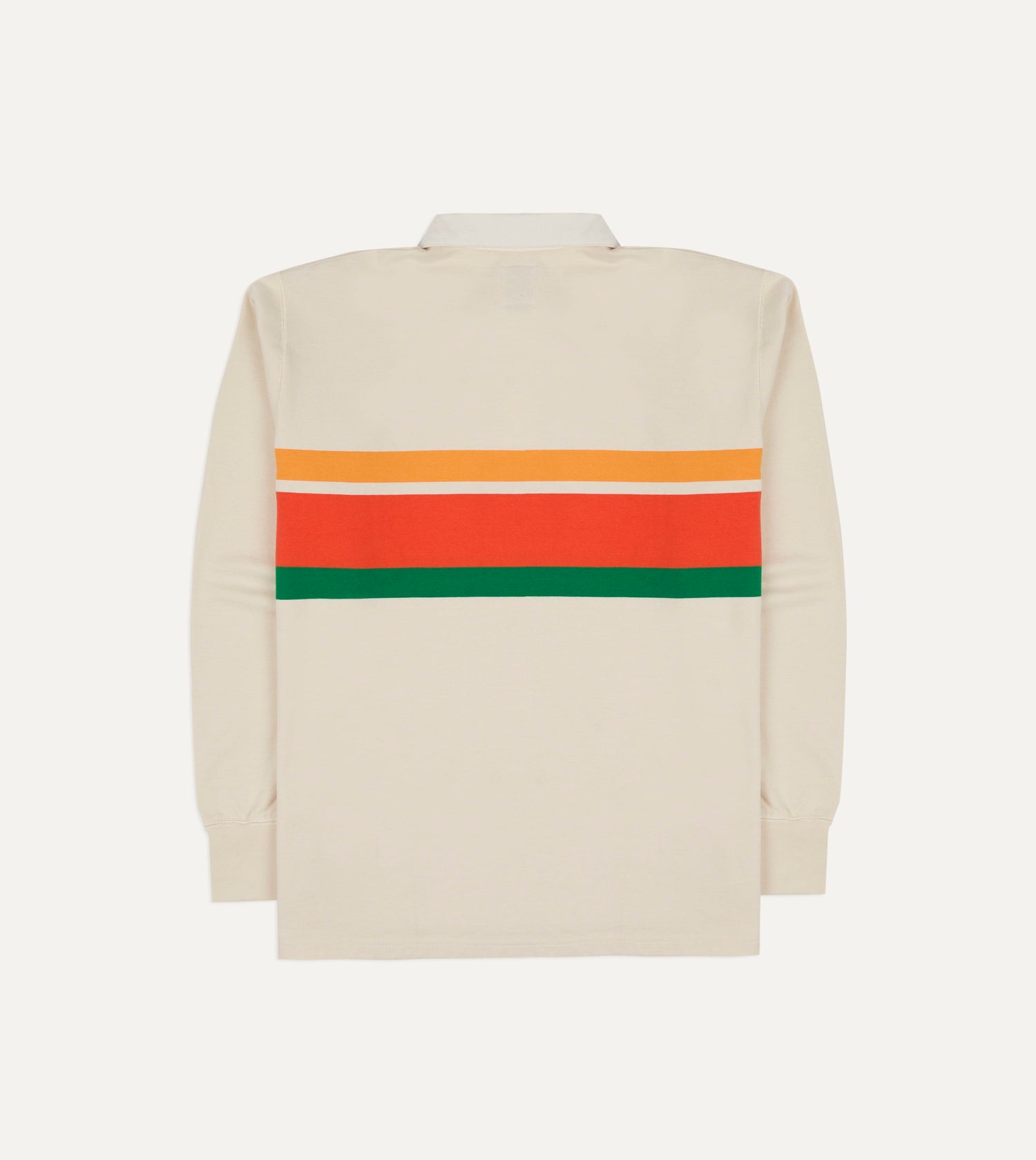 Ecru Multi Centre Stripe Cotton Rugby Shirt