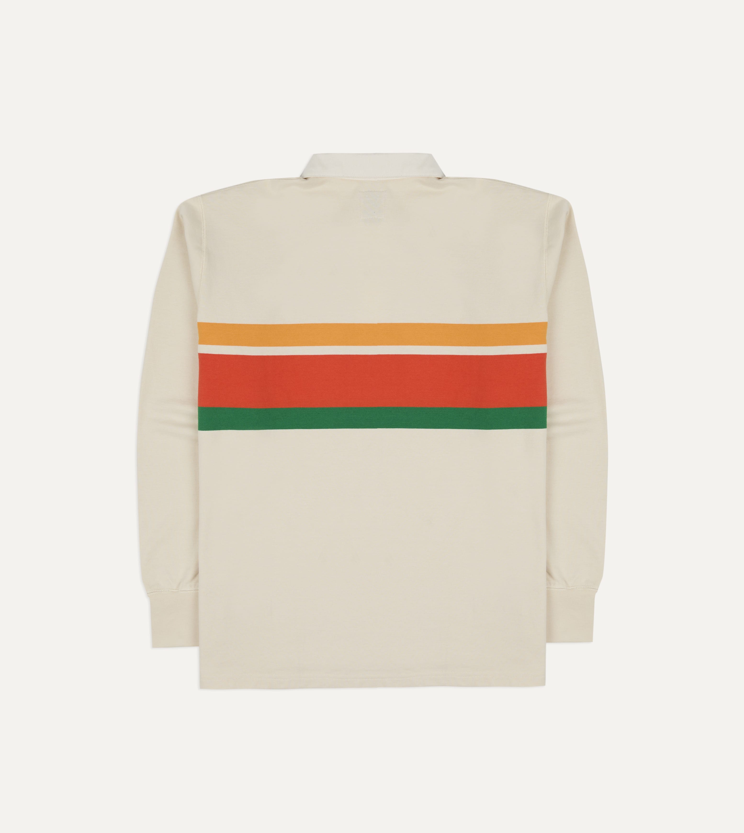 Ecru Multi Centre Stripe Cotton Rugby Shirt
