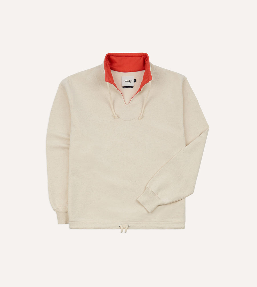 Ecru Cotton-Hemp Smock Sweatshirt