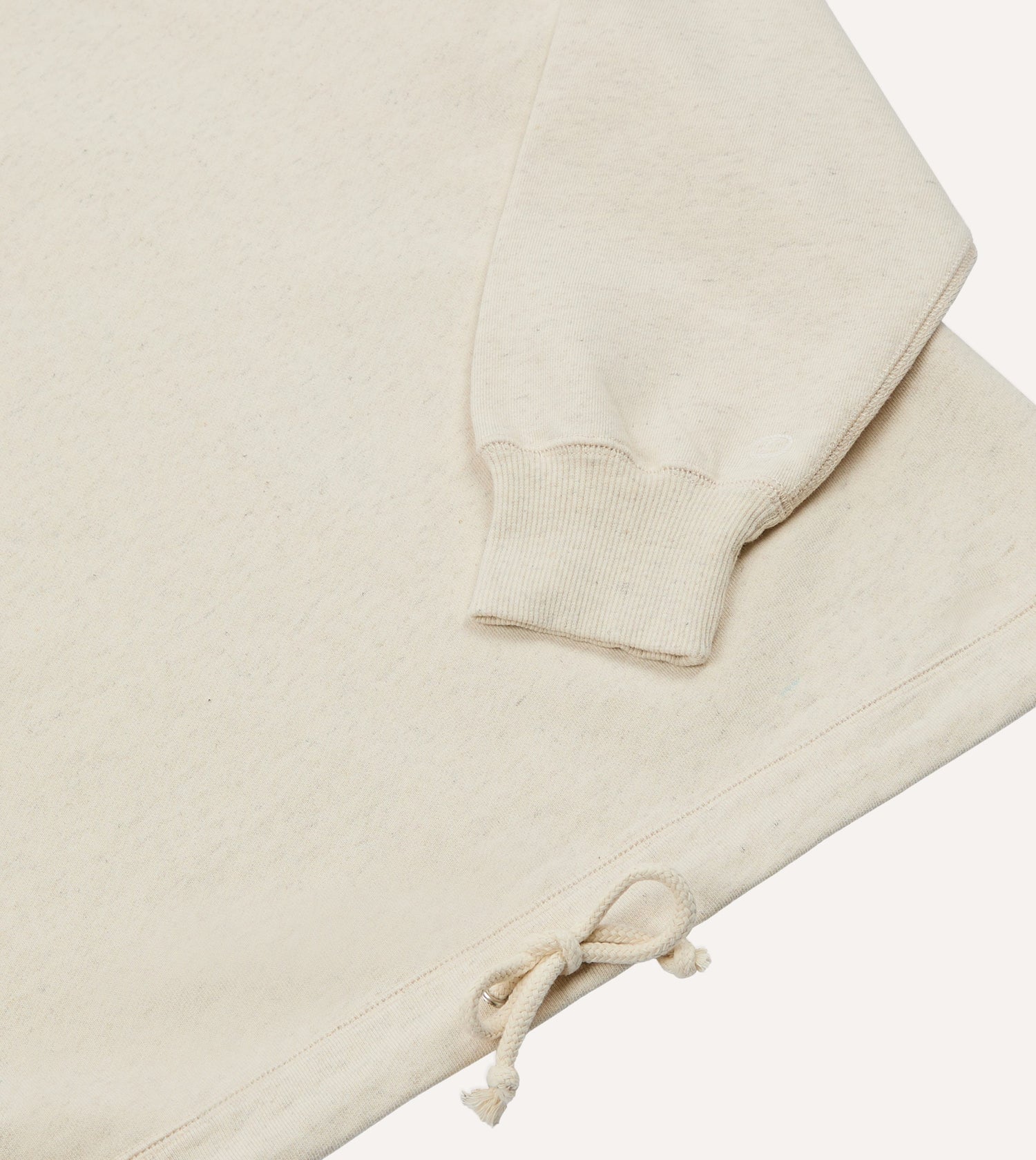 Ecru Cotton-Hemp Smock Sweatshirt