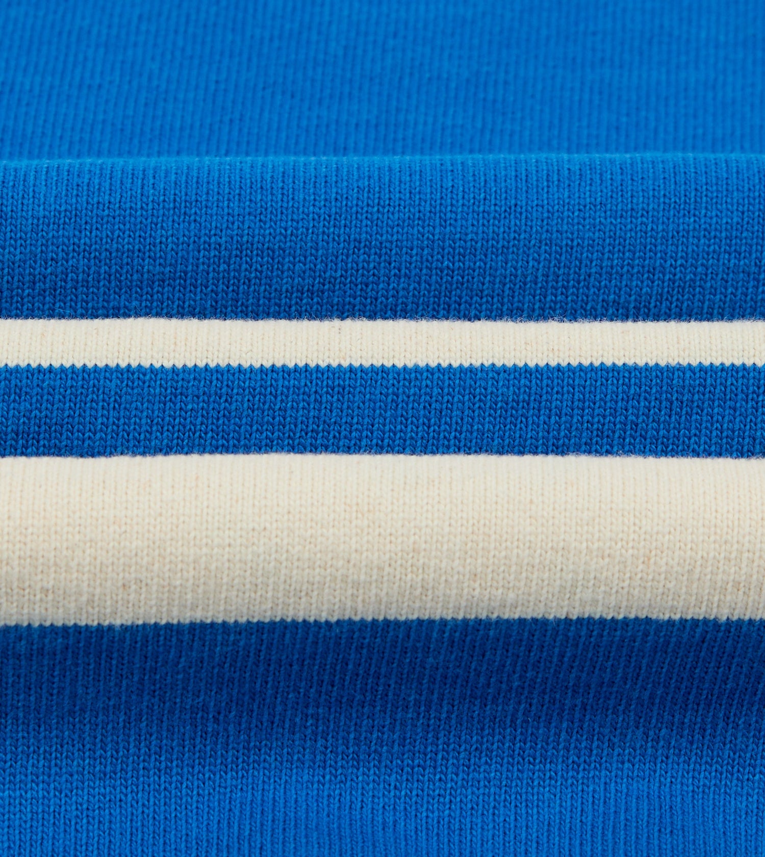 Blue and Antique White Stripe Cotton Raglan Sweatshirt