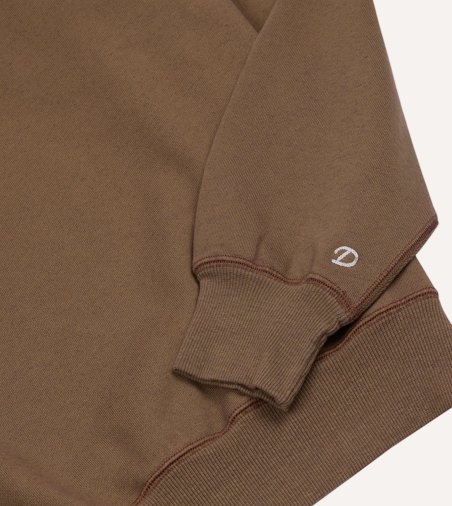 Brown Cotton-Hemp Raglan Sweatshirt