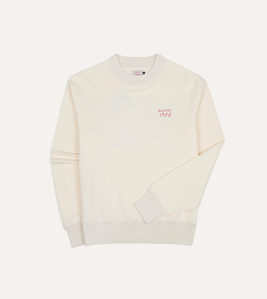 Mayumi Y. for Drake’s Embroidered Cotton Sweatshirt