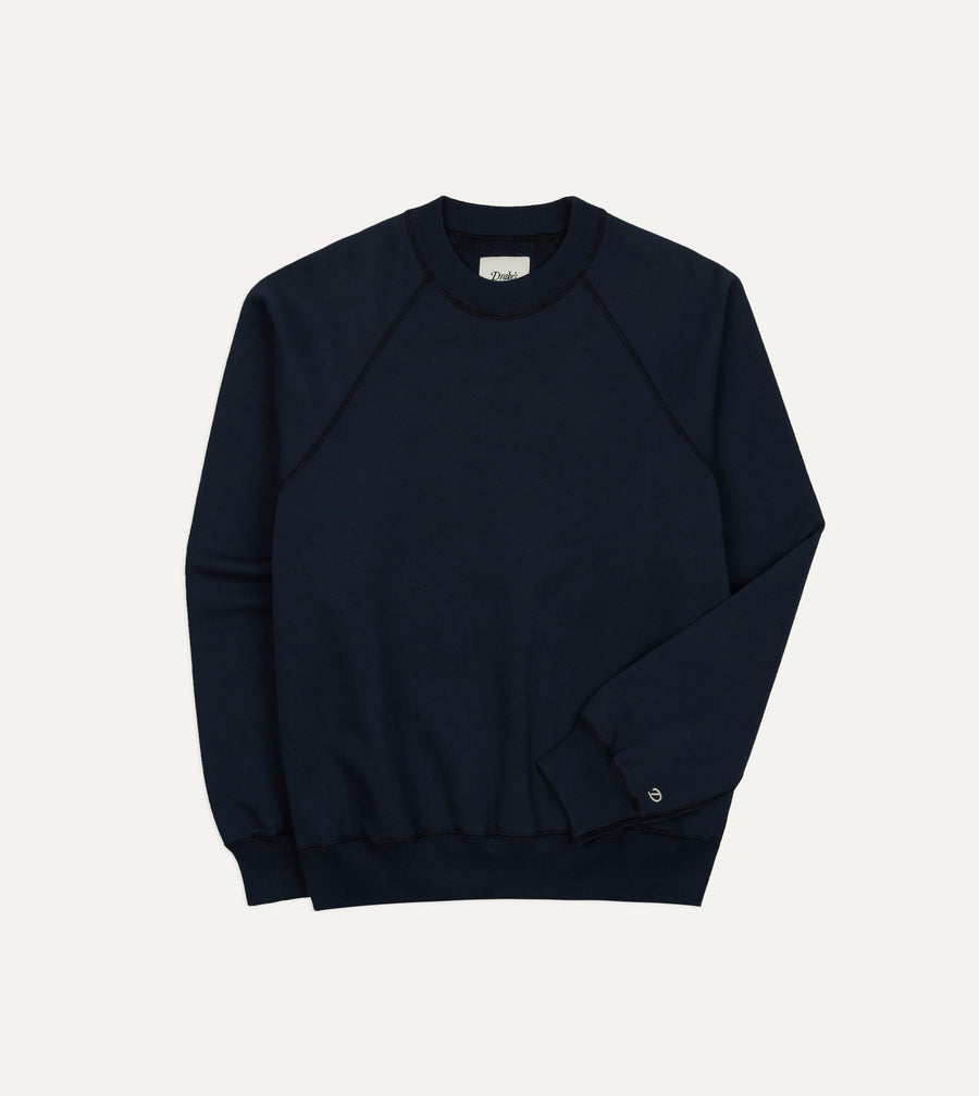 Navy Cotton Raglan Sweatshirt