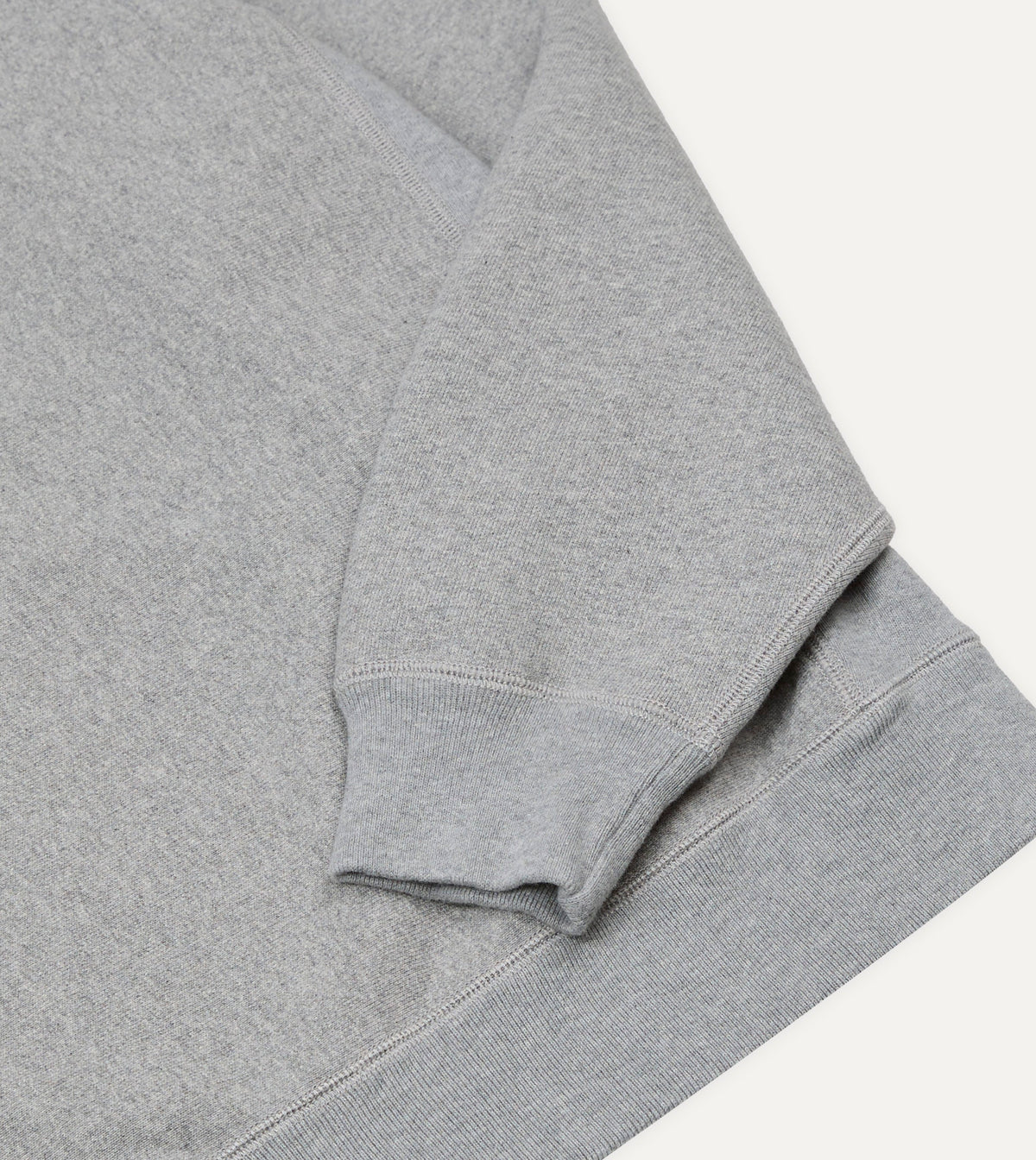 Grey Melange Cotton Reverse Weave Sweatshirt