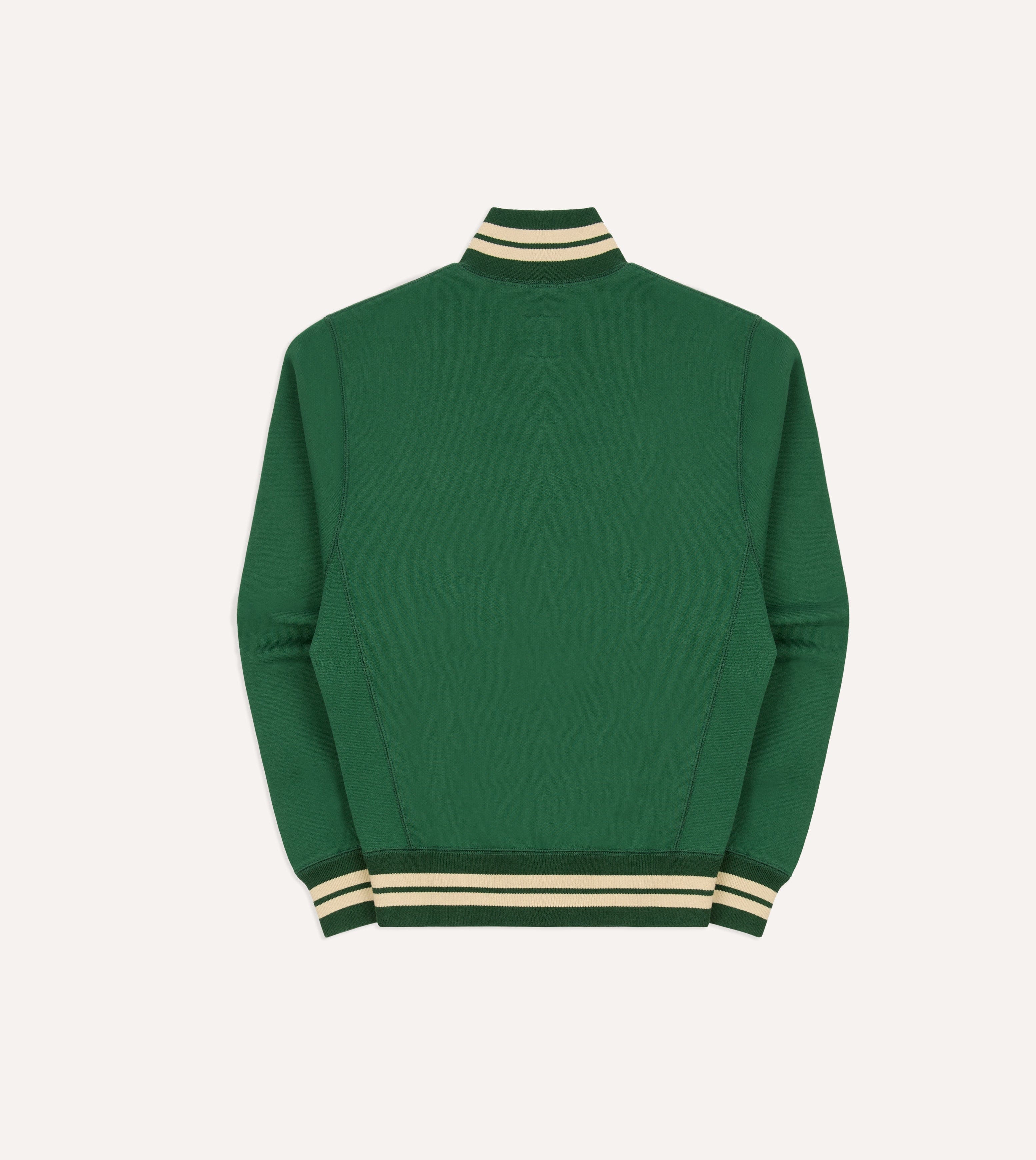 Green and Ecru Cotton Zip-Through Sweatshirt