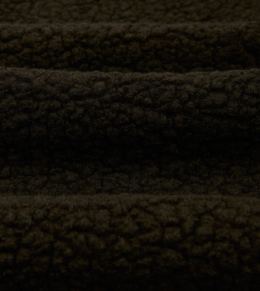 Drake's by A. Levine Boucle Wool Half-Zip Fleece Jacket