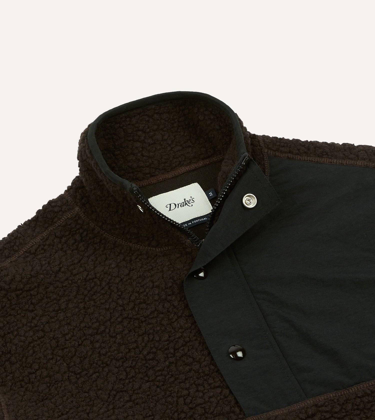 Drake's by A. Levine Boucle Wool Half-Zip Fleece Jacket