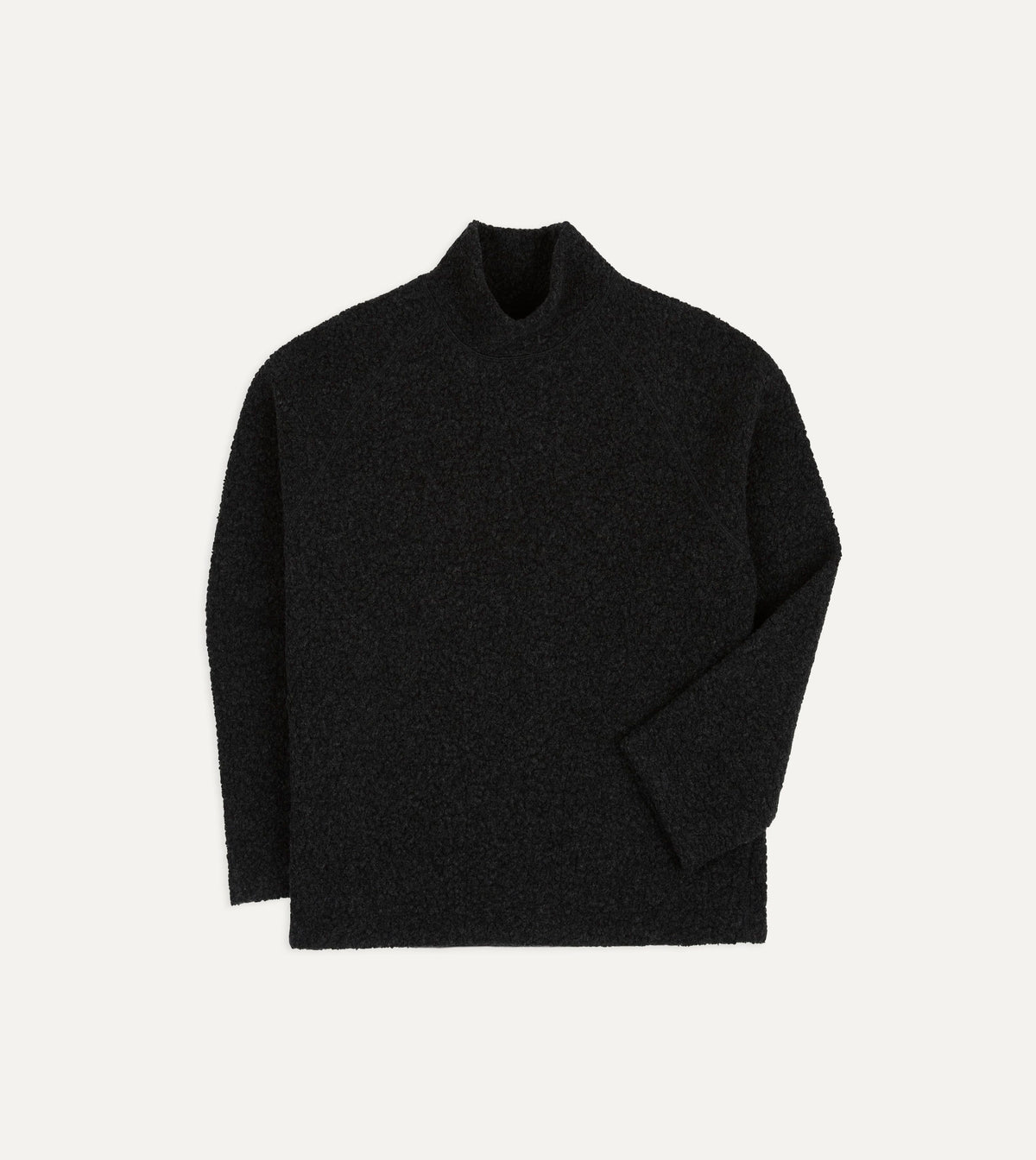 Charcoal Boucle Wool Pullover Fleece