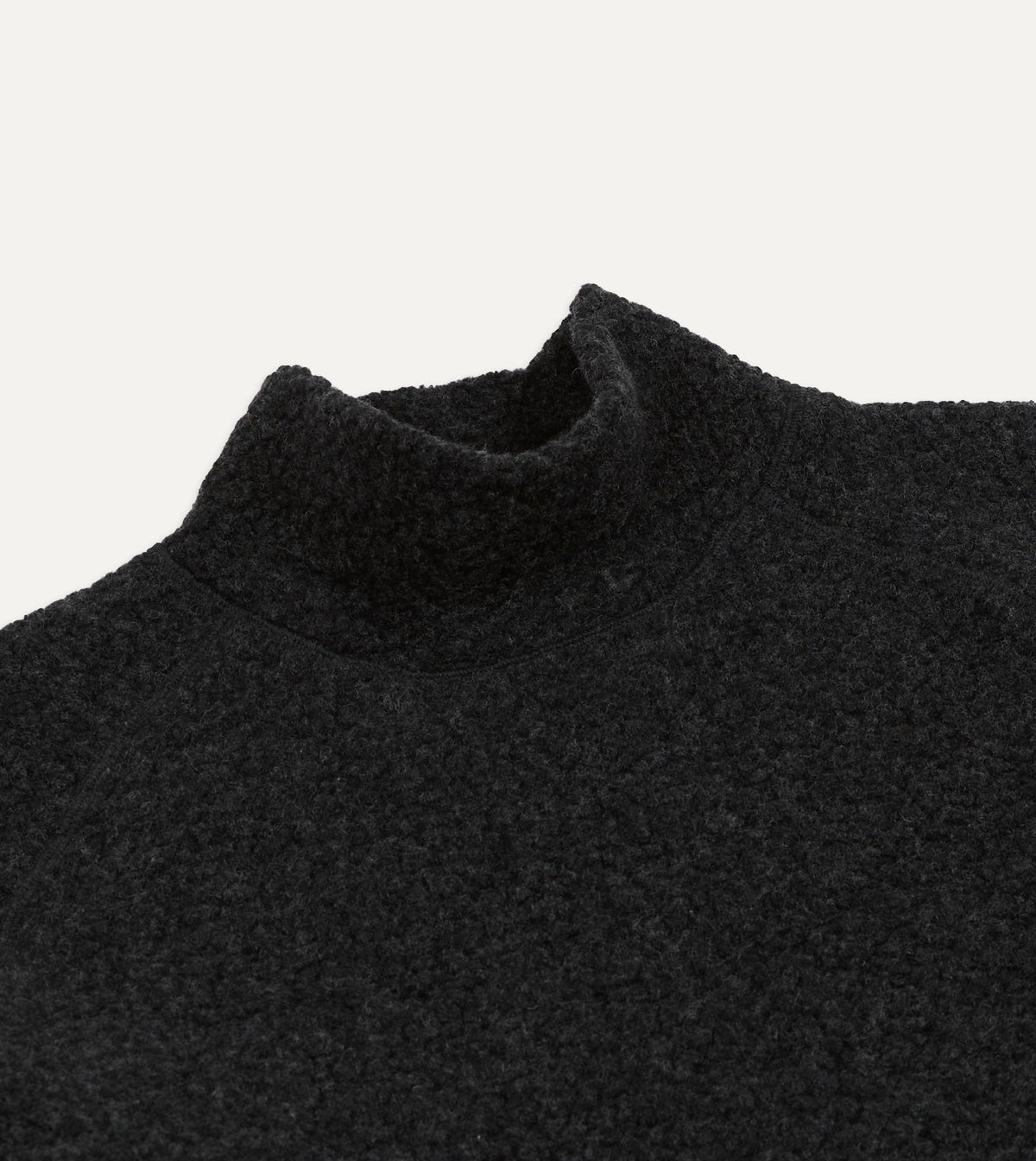 Charcoal Boucle Wool Pullover Fleece
