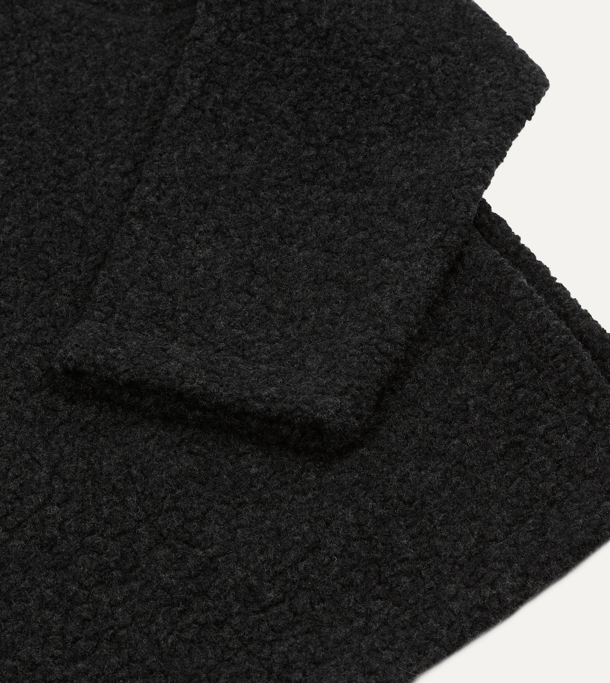 Charcoal Boucle Wool Pullover Fleece