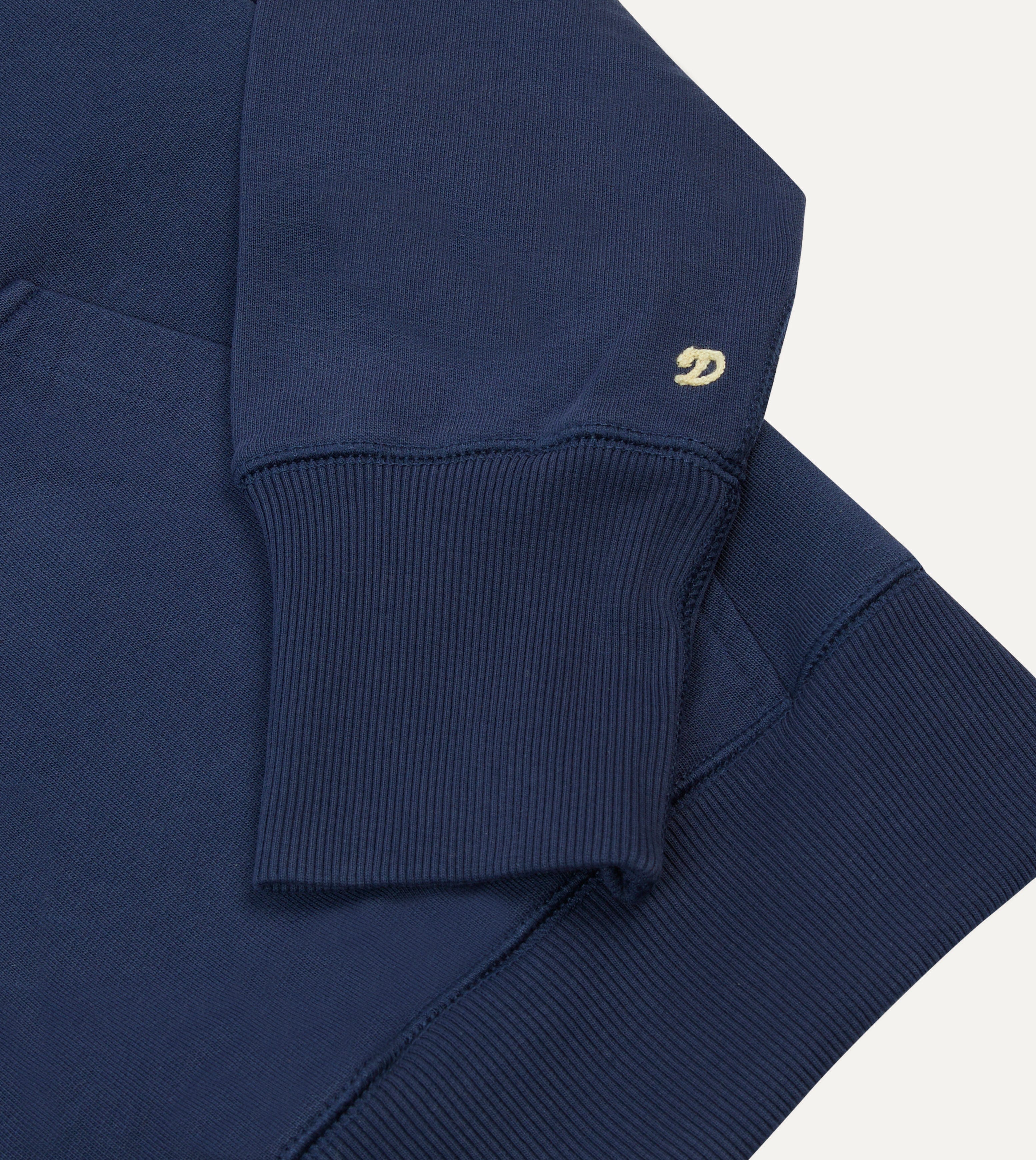 Navy Cotton Quarter Zip Sweatshirt – Drakes