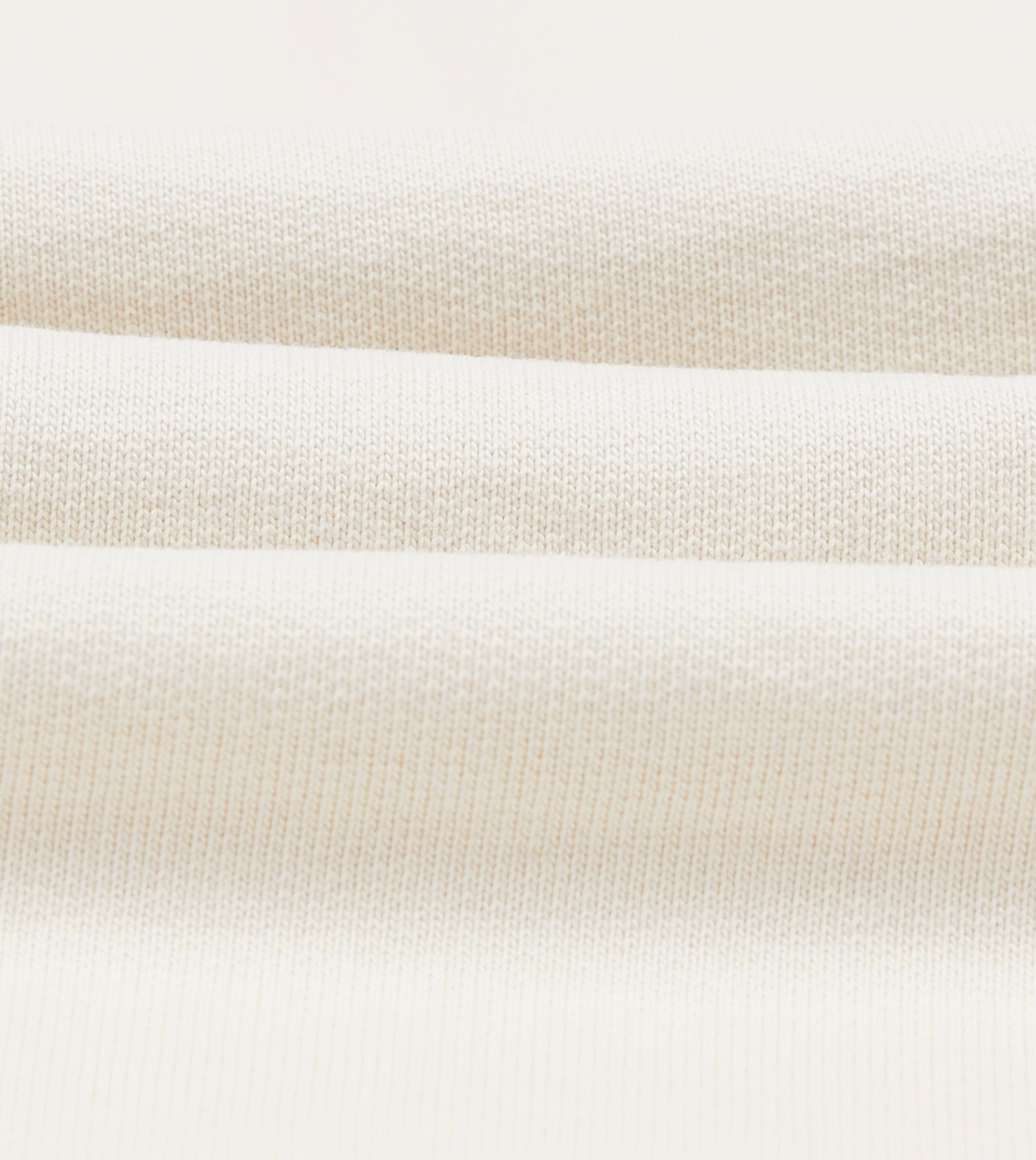 Ecru Cotton Quarter Zip Sweatshirt