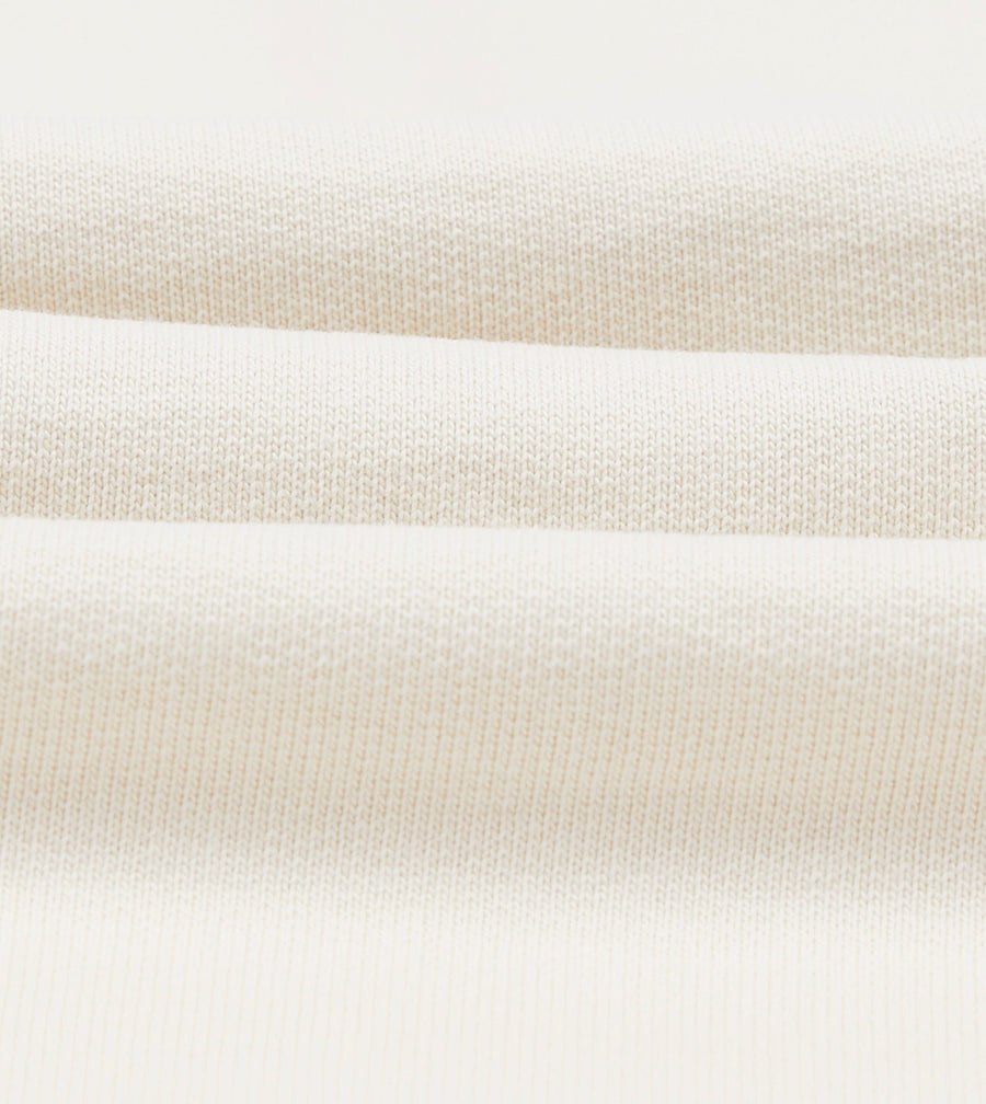 Ecru Cotton Quarter Zip Sweatshirt