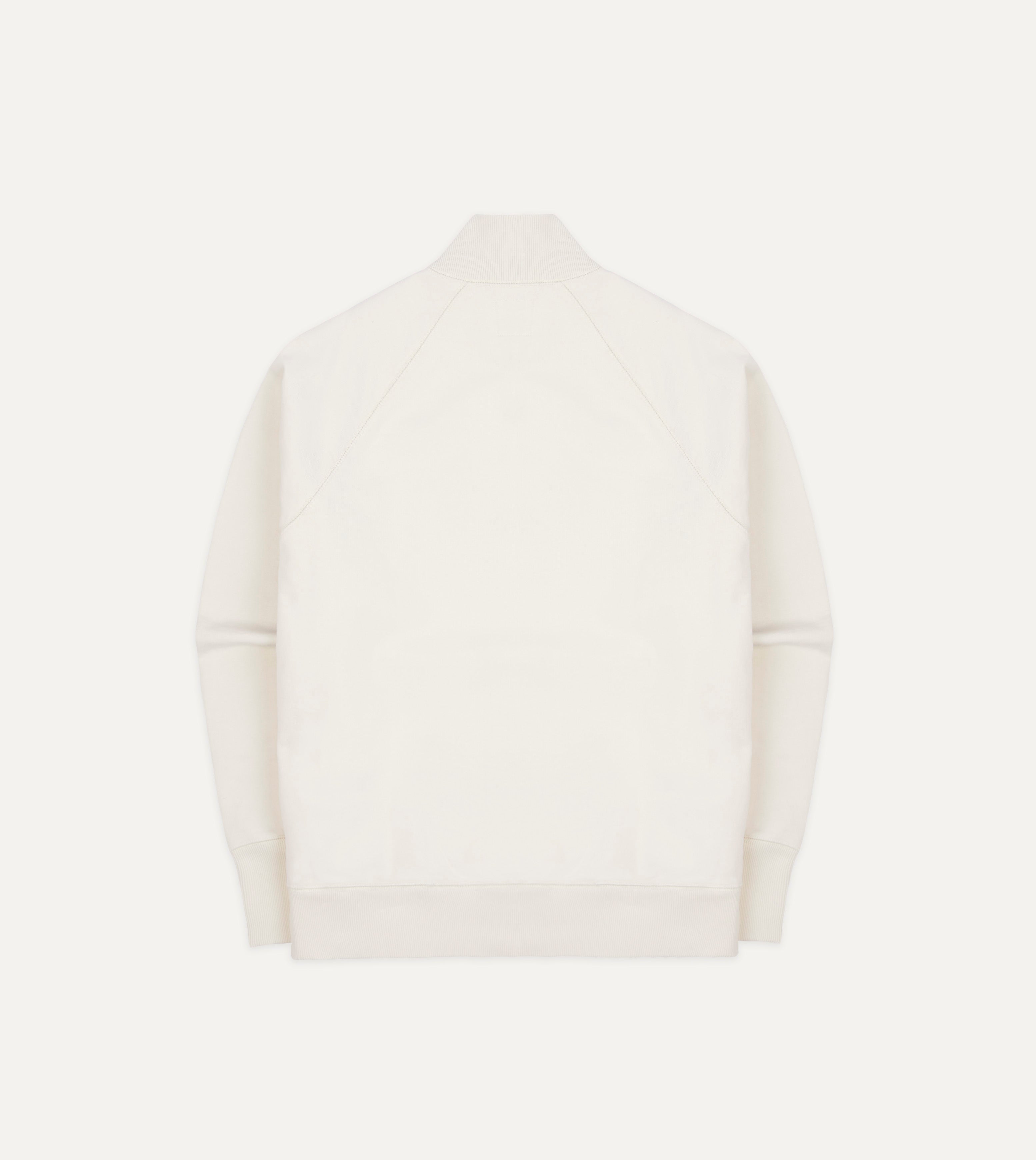 Ecru Cotton Quarter Zip Sweatshirt