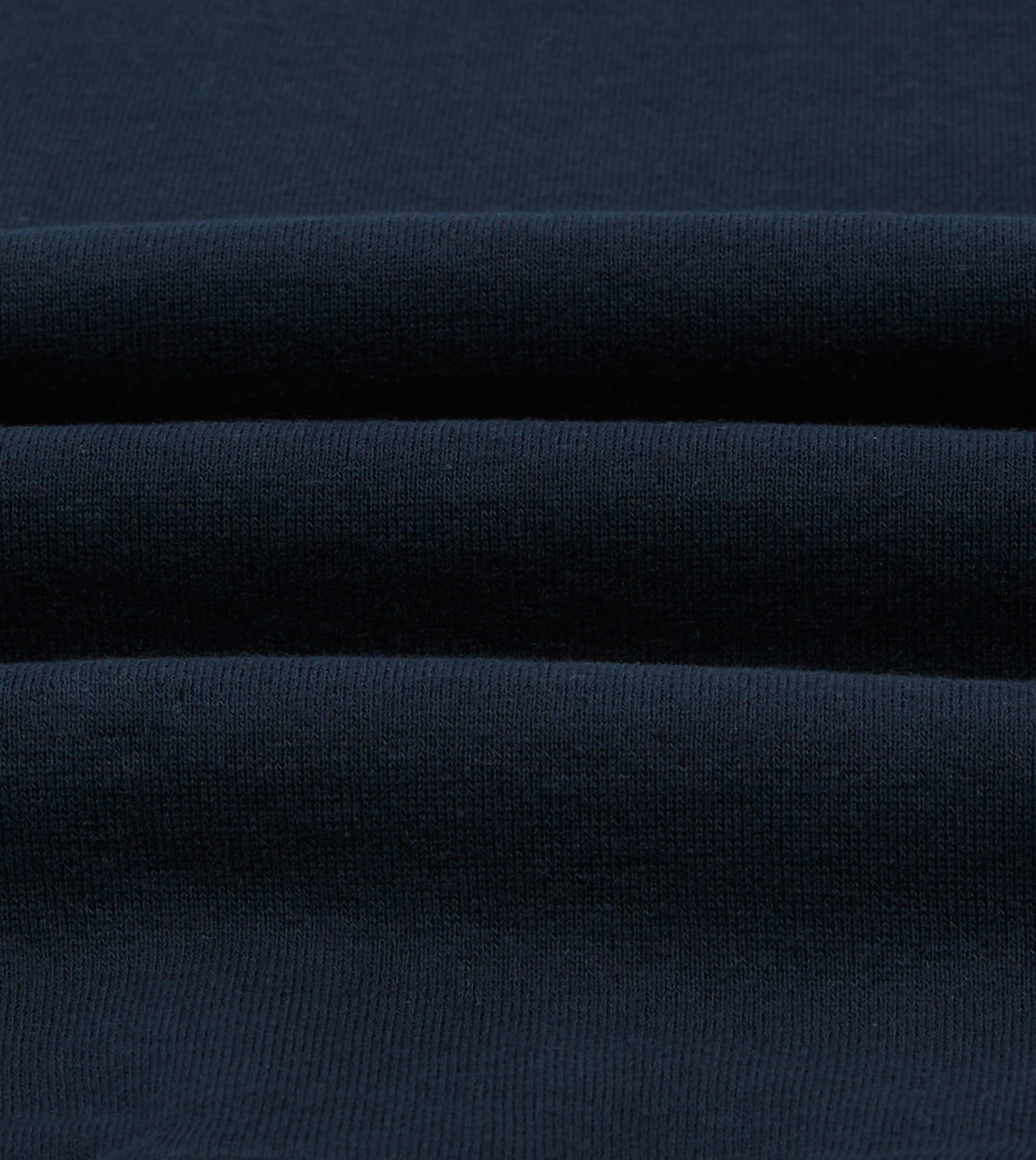 Navy Cotton Half-Zip Collared Sweatshirt