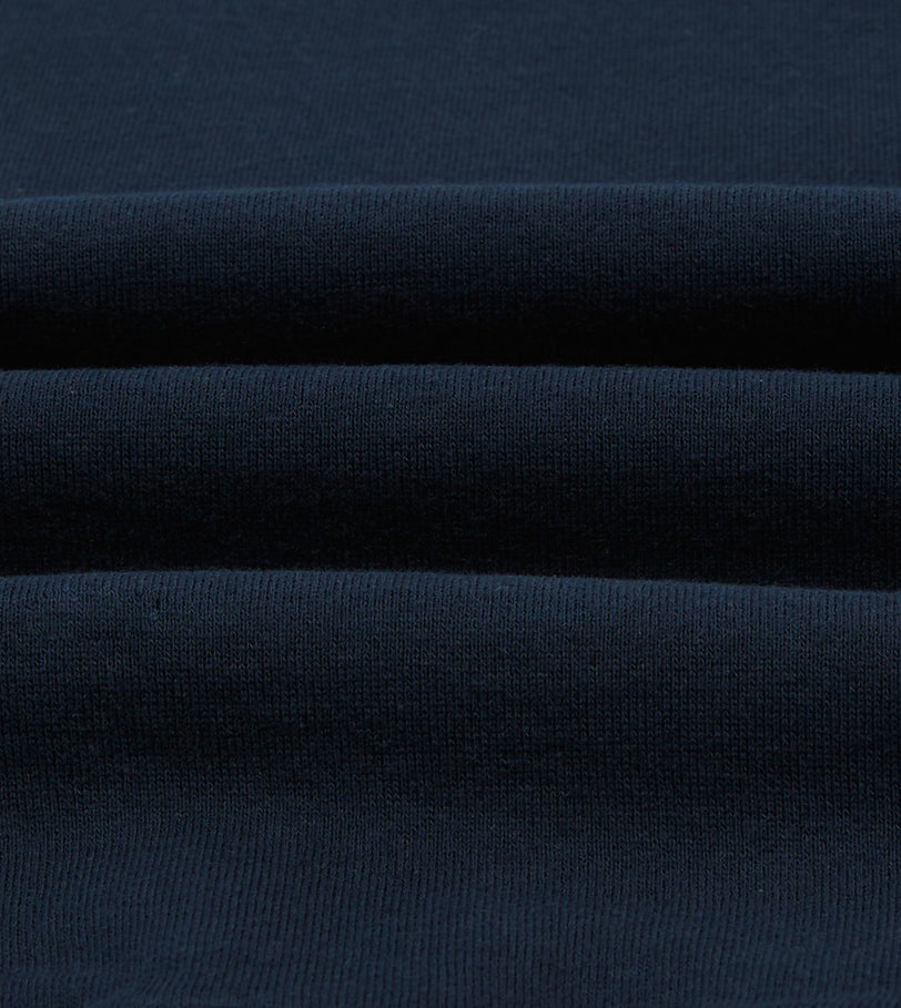 Navy Cotton Half-Zip Collared Sweatshirt