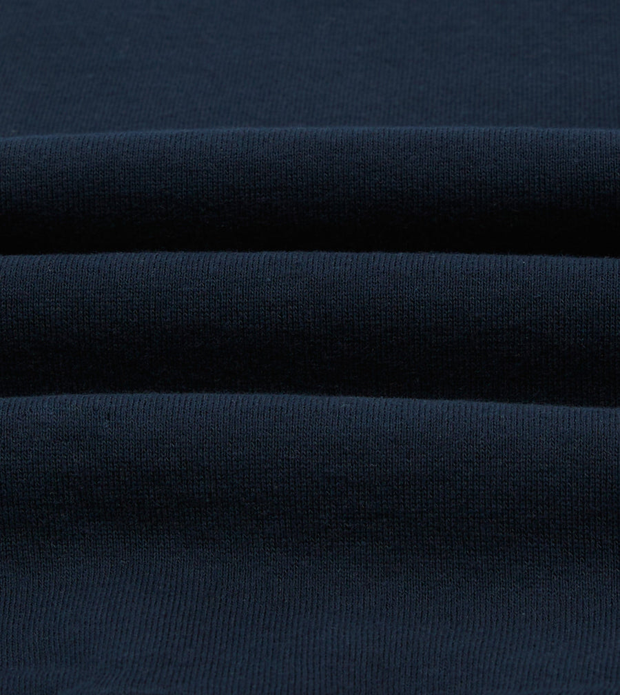 Navy Cotton Half-Zip Collared Sweatshirt