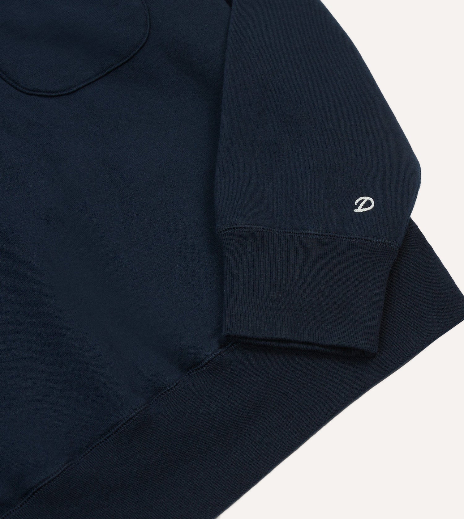 Navy Cotton Half-Zip Collared Sweatshirt