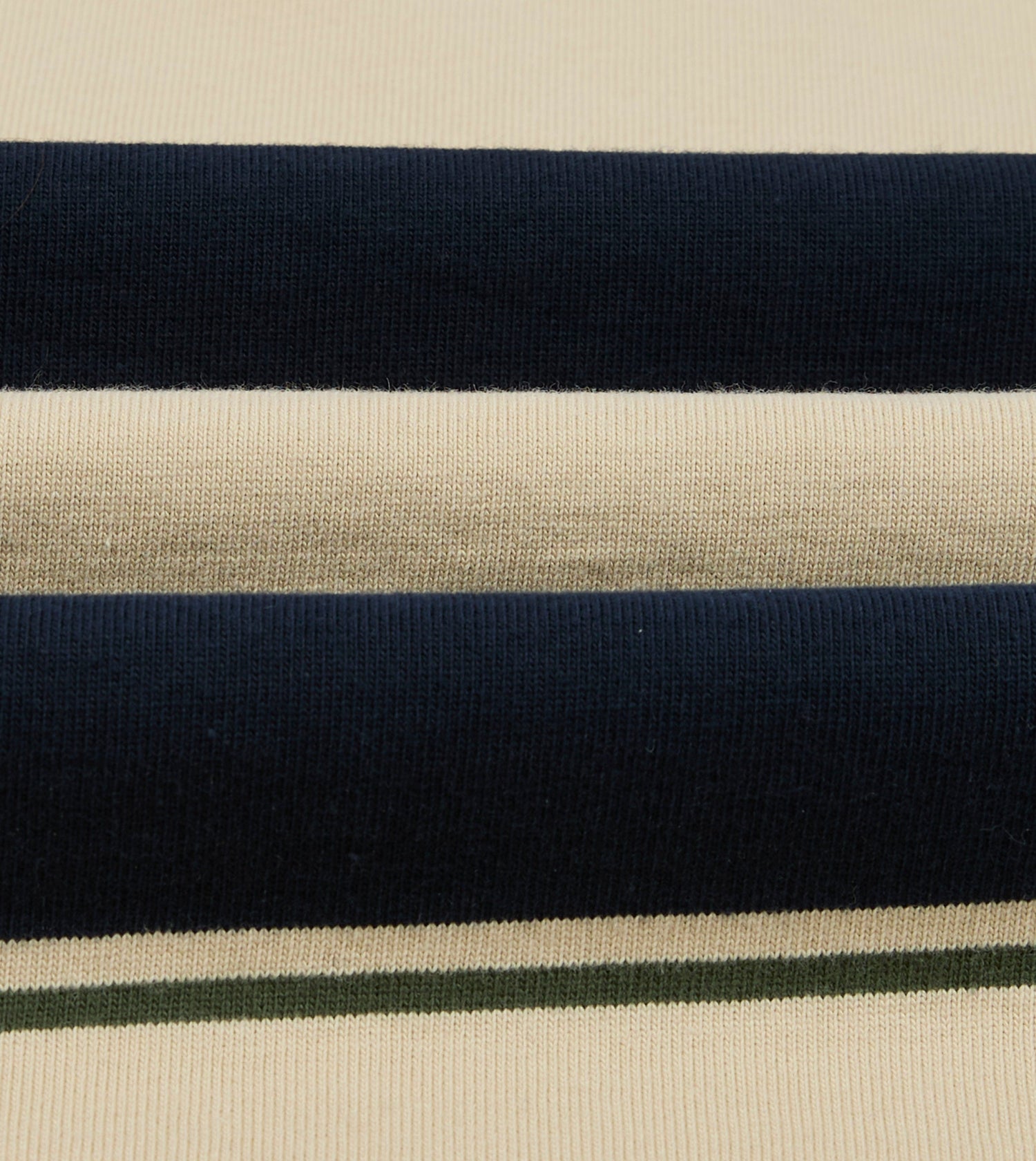 Drake's by A. Levine Navy Stripe Cotton Quarter Zip Rugby Shirt