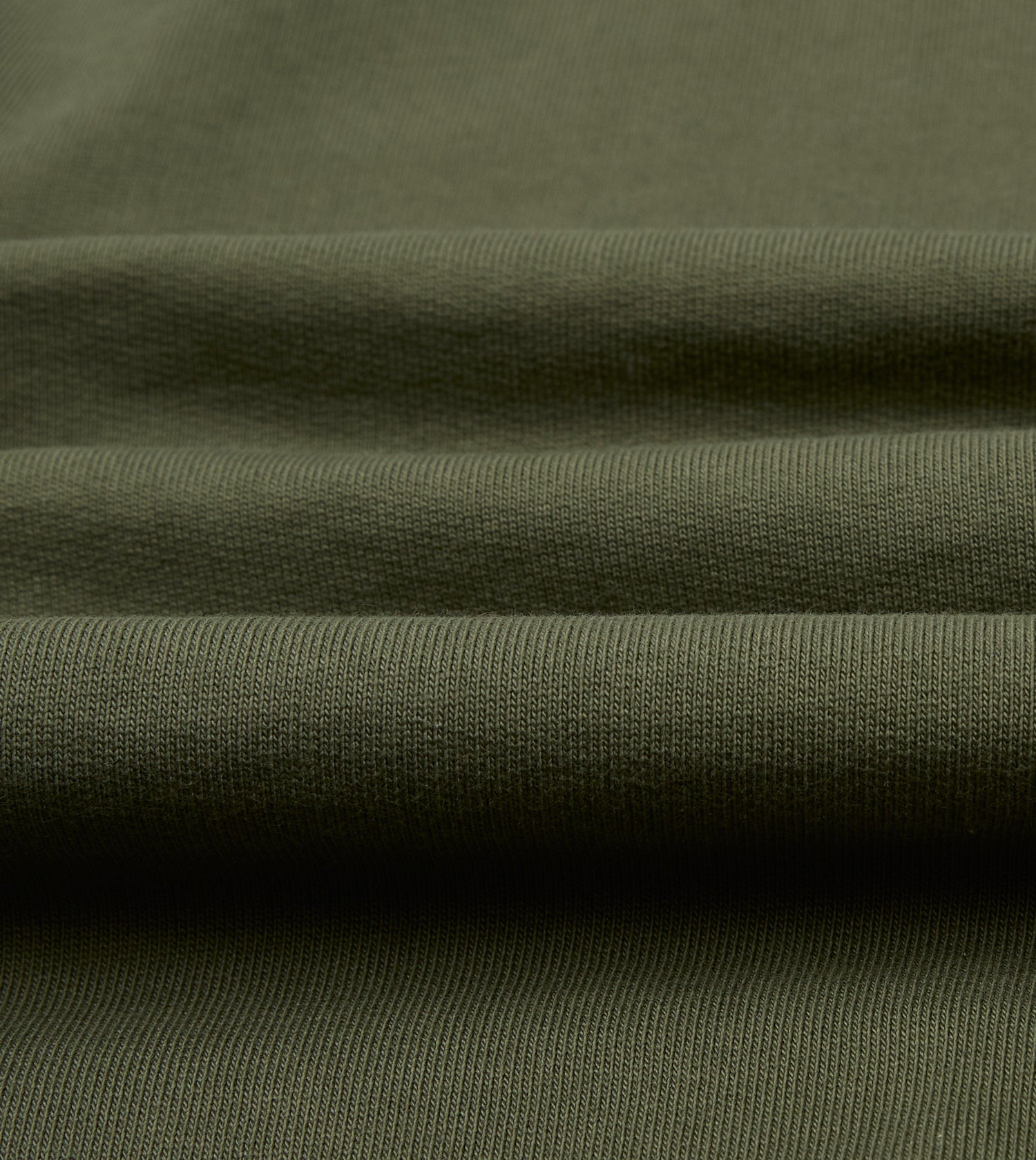 Khaki Green Cotton Quarter Zip Collared Sweatshirt