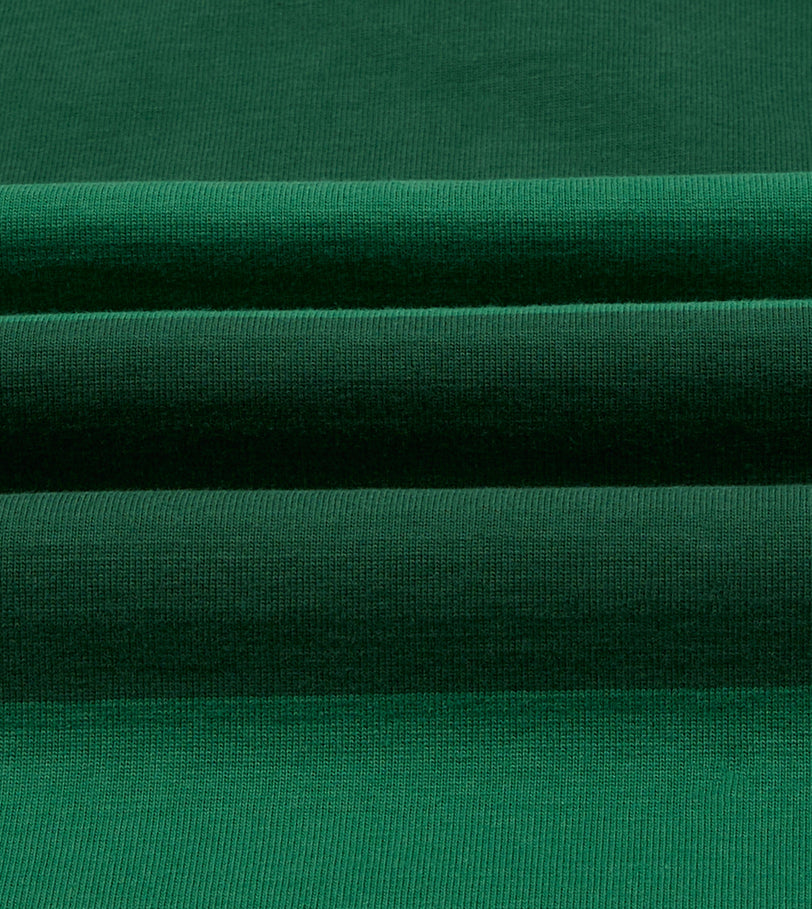 Green Block Stripe Cotton Quarter Zip Rugby Shirt