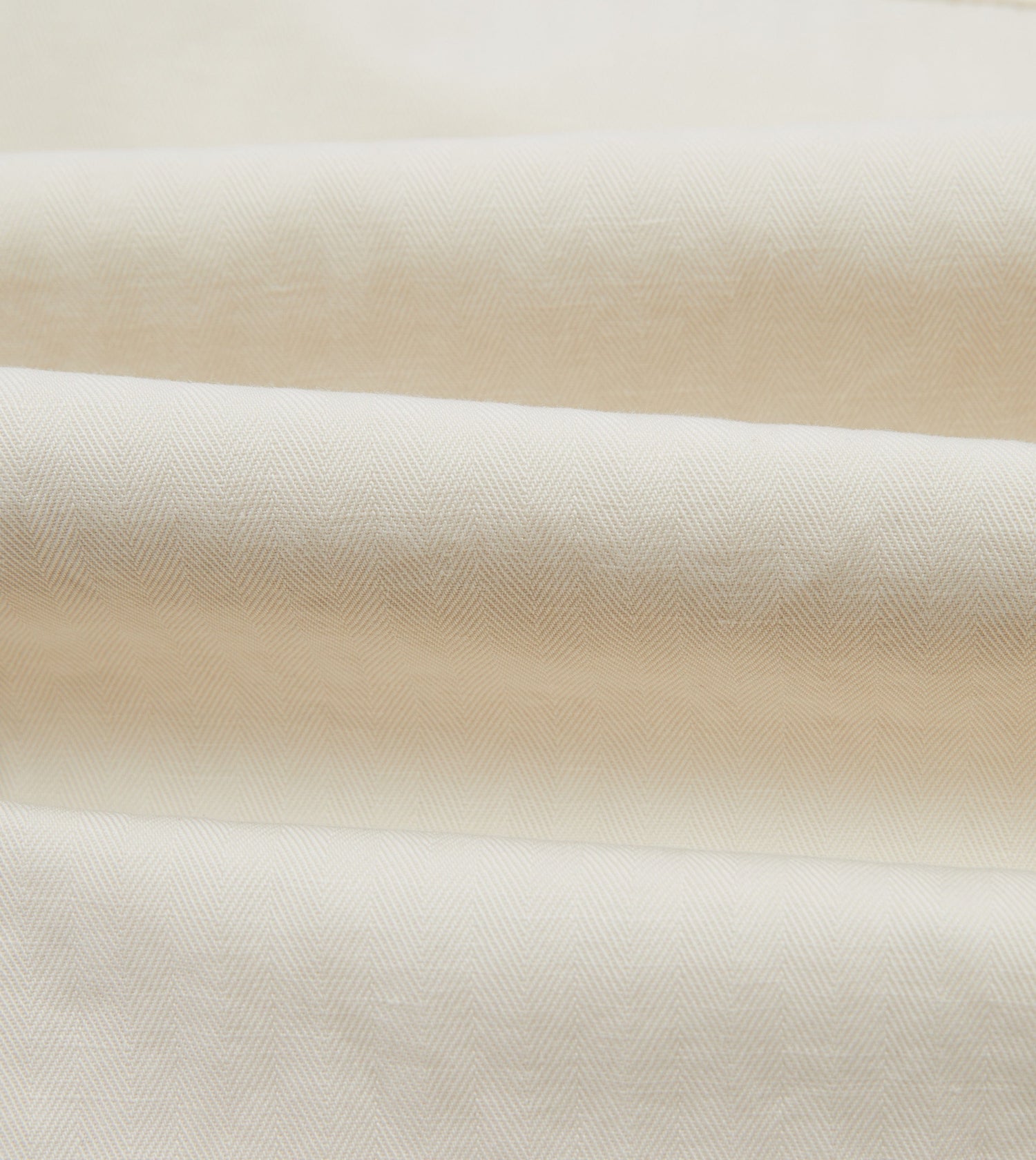 Ecru Cotton-Linen Herringbone Fatigue Trouser