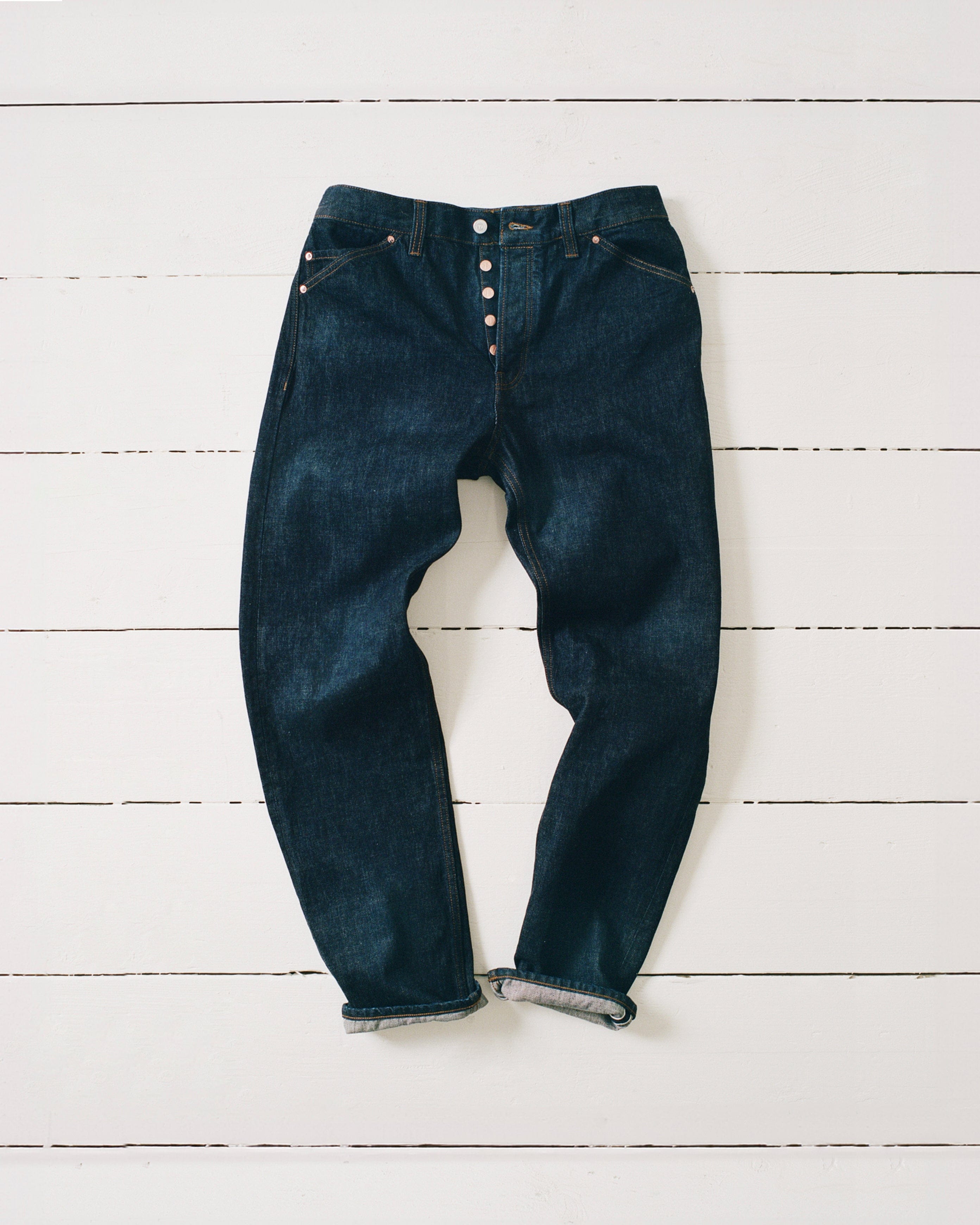 Indigo Rinse 14.2oz Japanese Selvedge Denim Five-Pocket Jeans