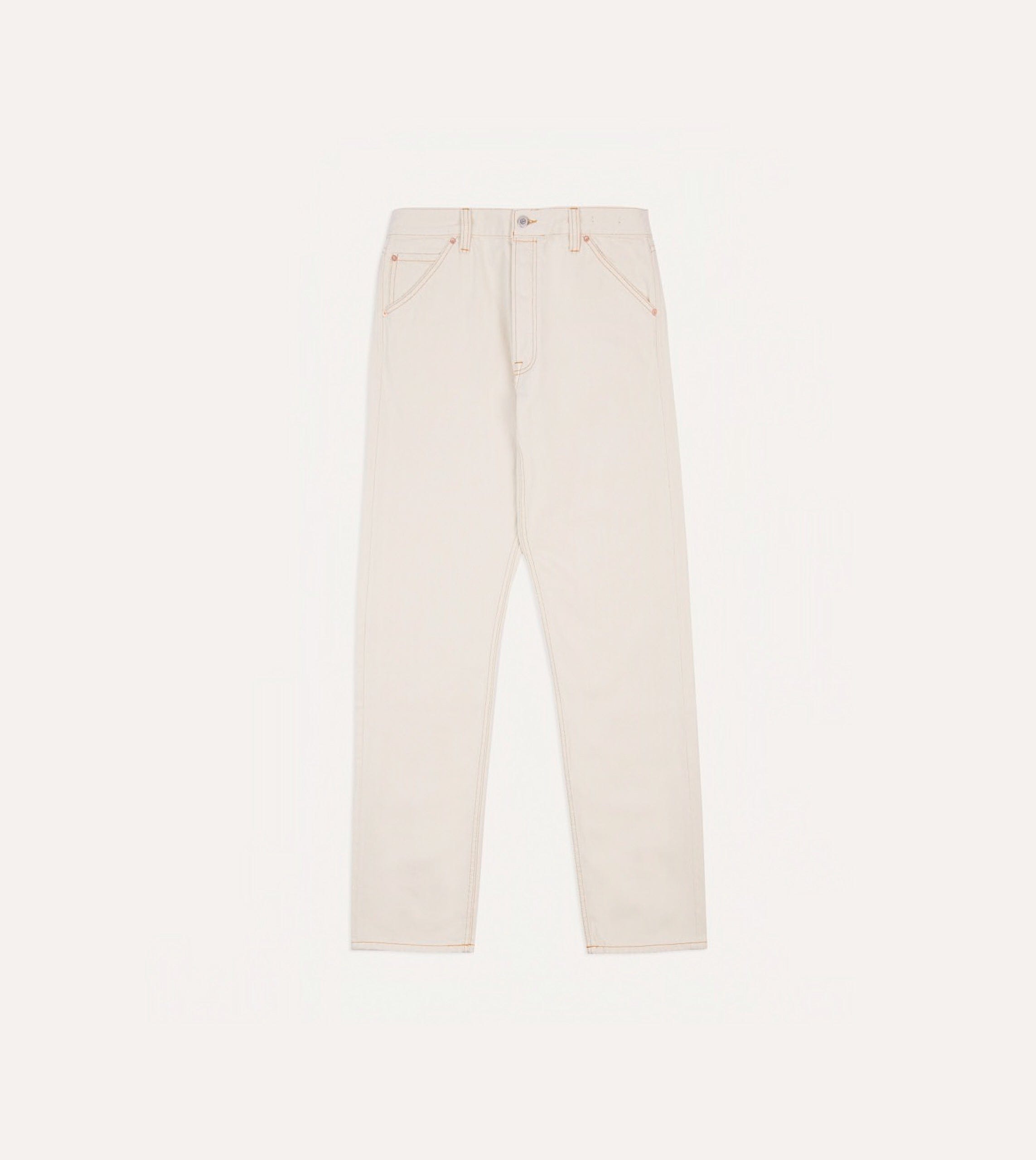 Ecru 13.2oz Denim Five-Pocket Jeans – Drakes