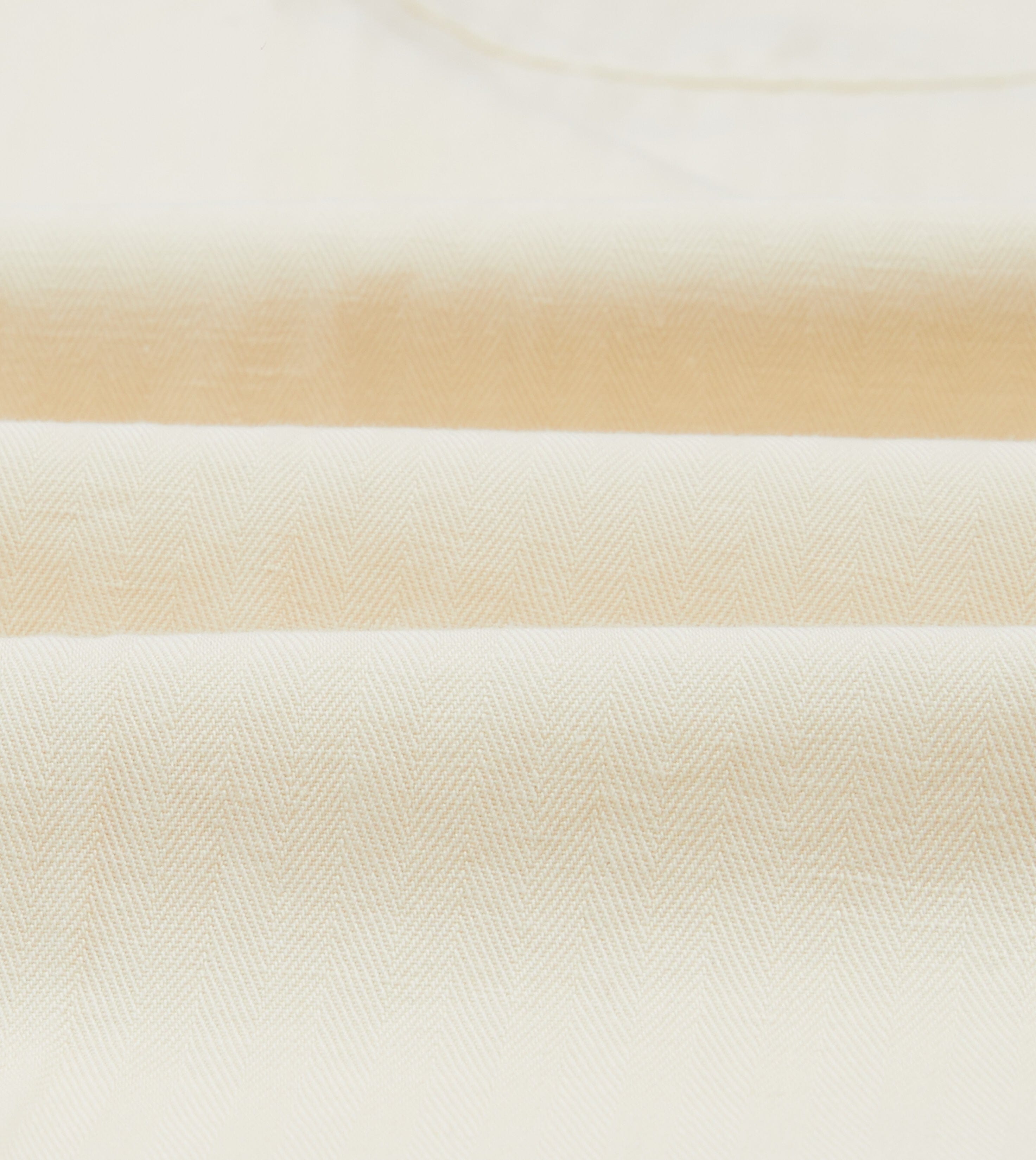 Ecru Cotton-Linen Herringbone Fatigue Trouser