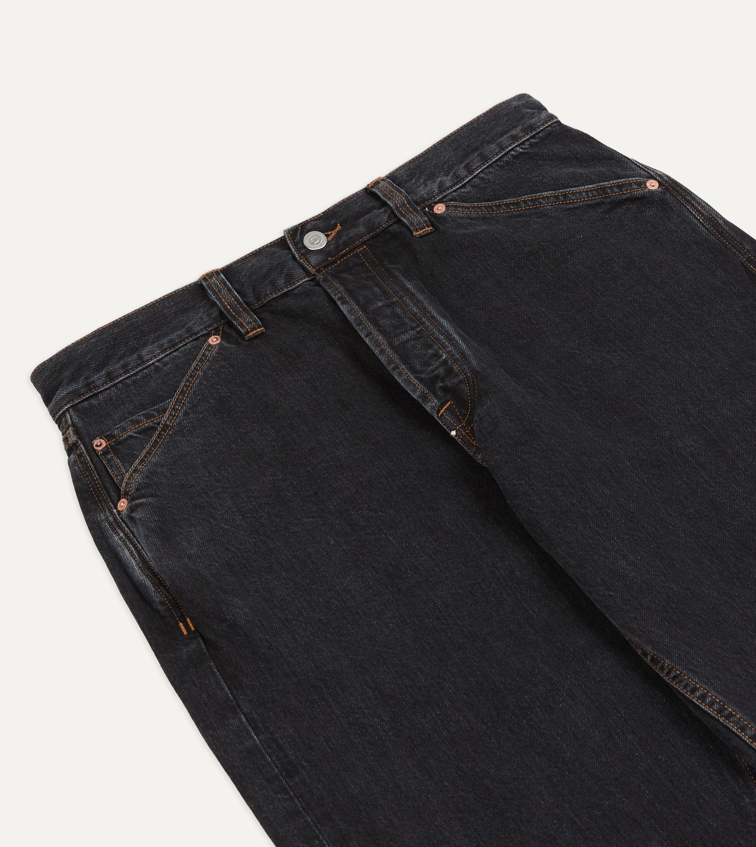 Charcoal 12.3oz Japanese Selvedge Denim Five-Pocket Jeans